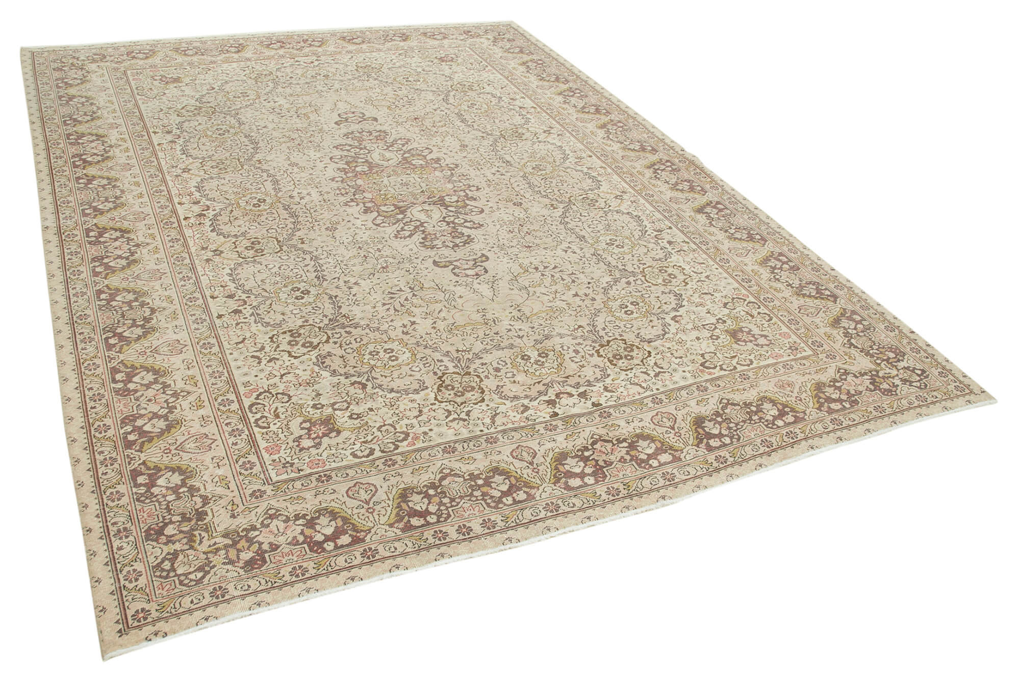 7 x 9 Beige Vintage Rug - 4985