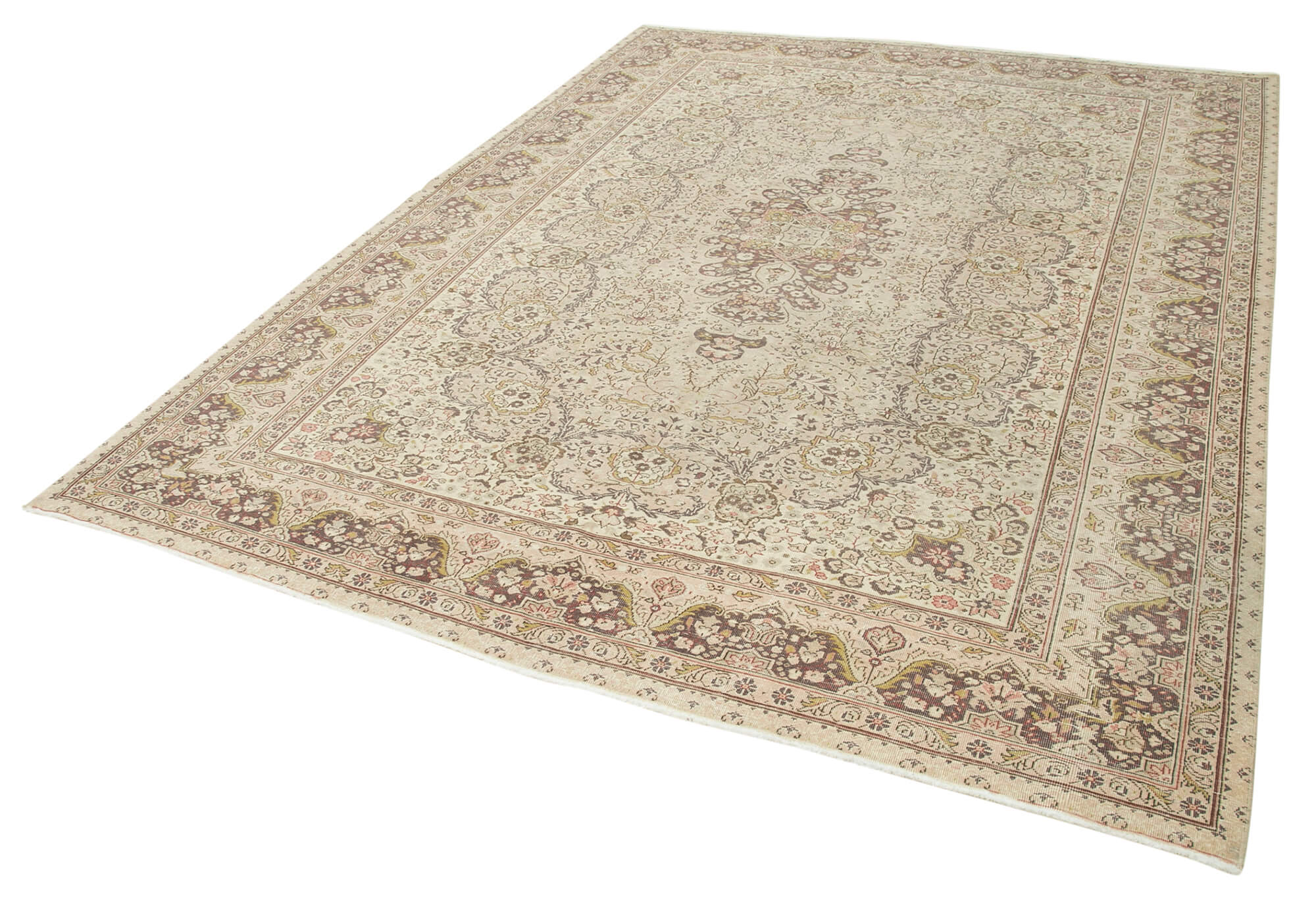 7 x 9 Beige Vintage Rug - 4985