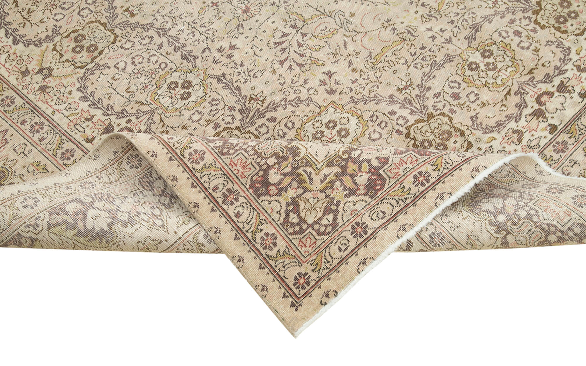 7 x 9 Beige Vintage Rug - 4985