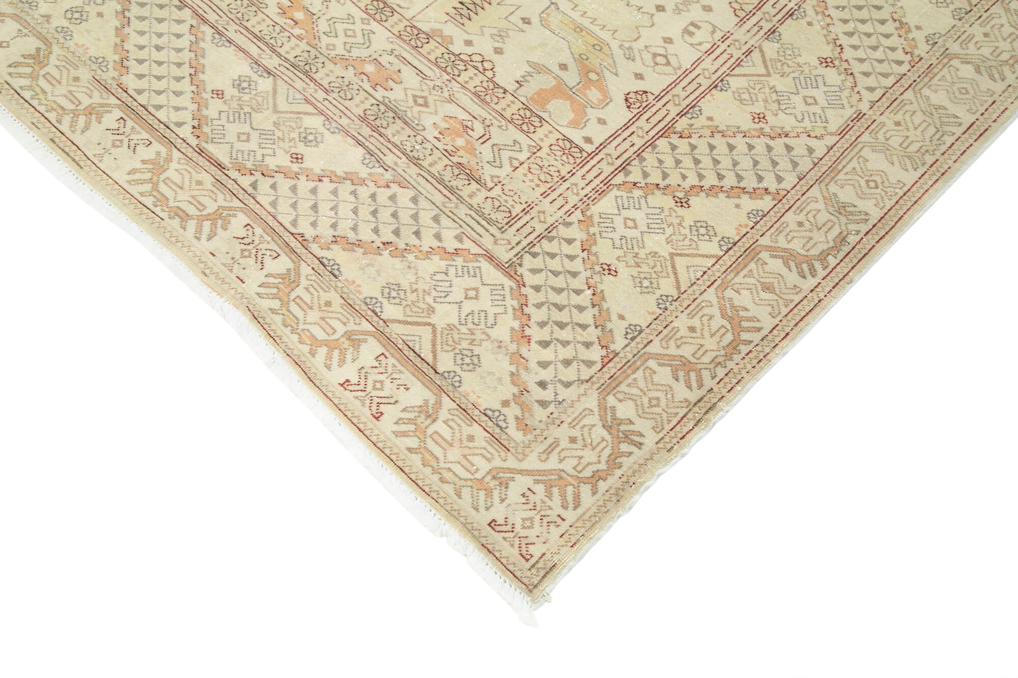 7 x 9 Beige Vintage Rug - 4986