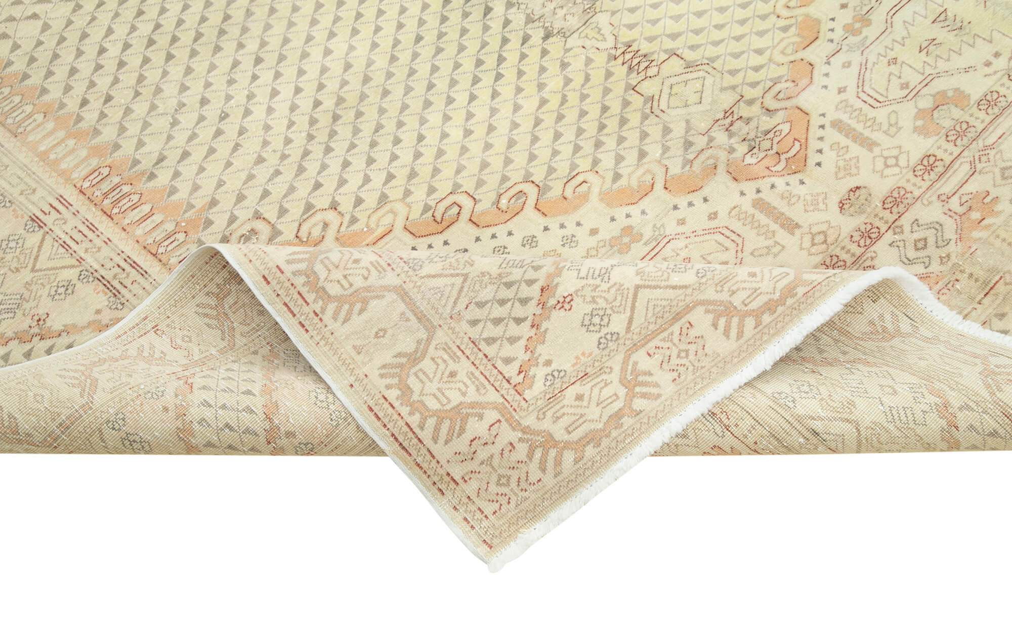 7 x 9 Beige Vintage Rug - 4986