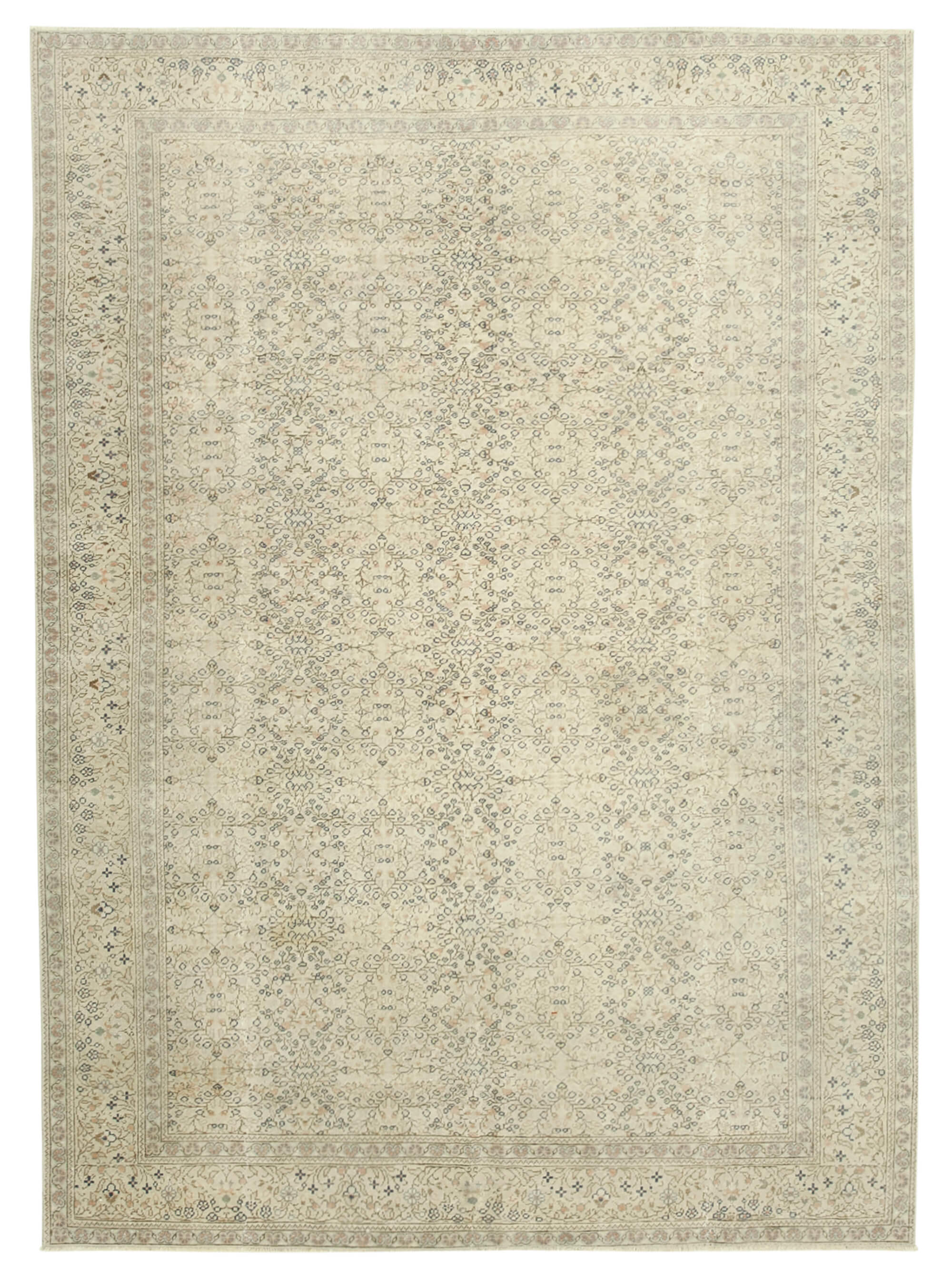 7 x 9 Beige Vintage Rug - 4996