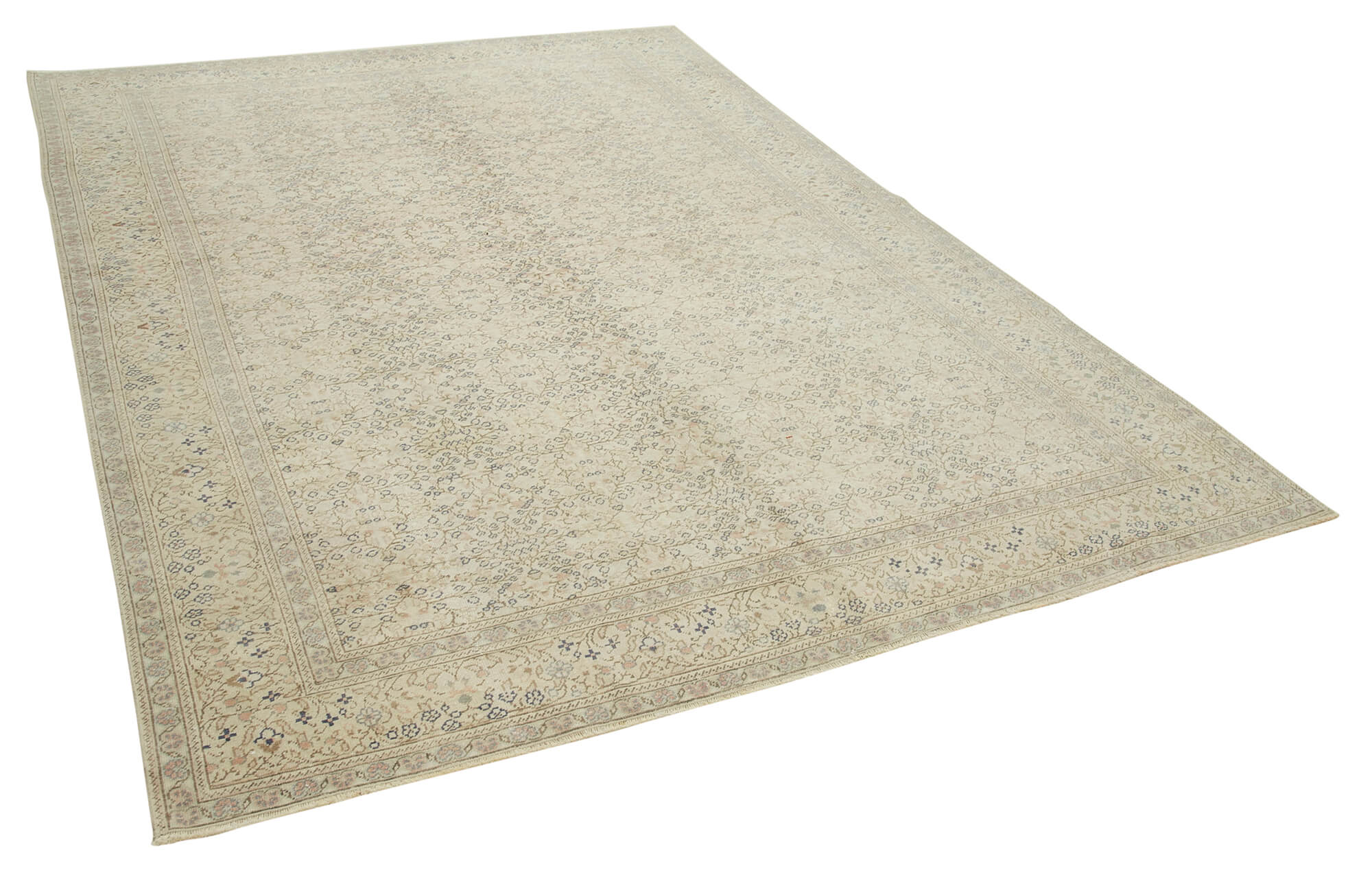 7 x 9 Beige Vintage Rug - 4996