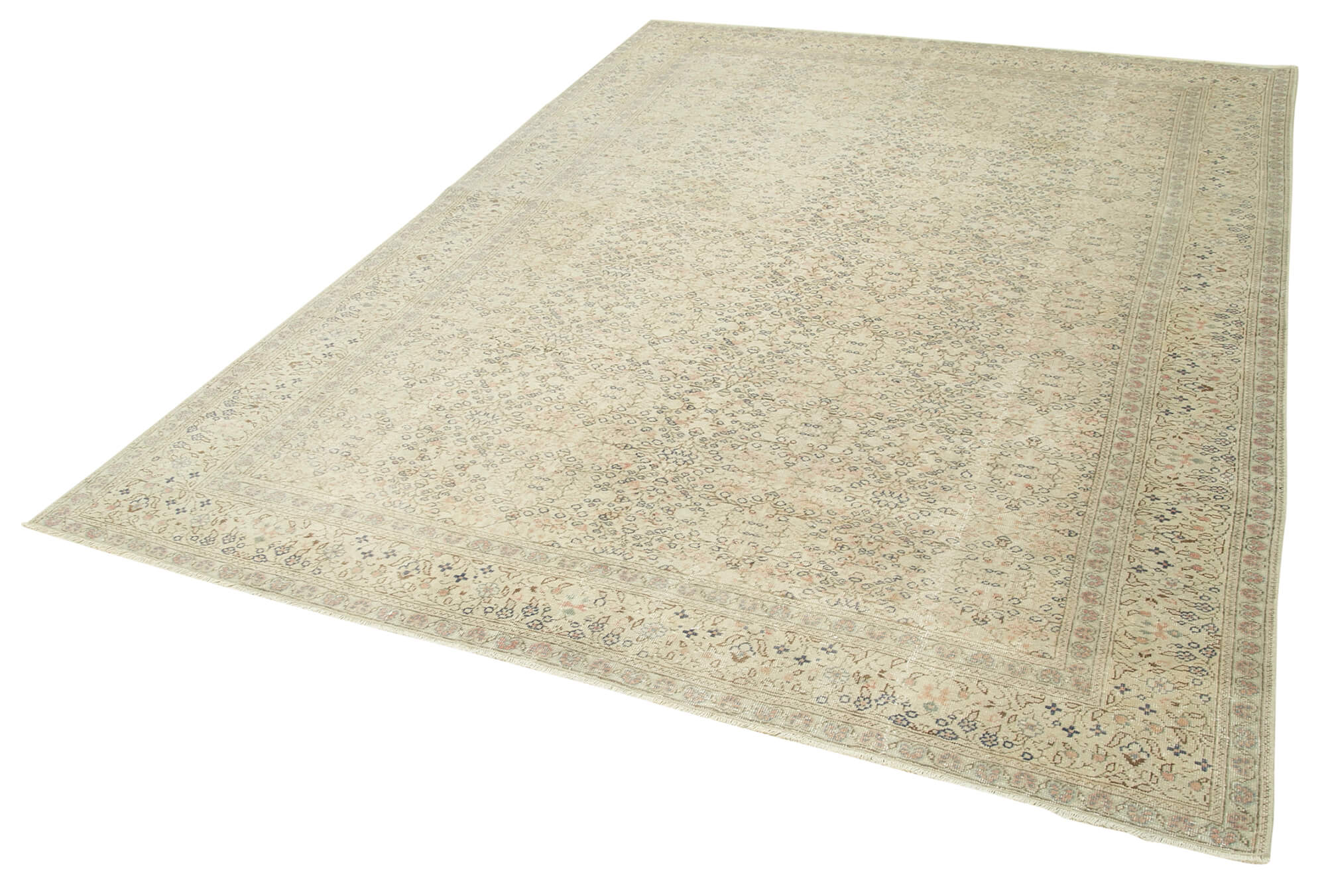 7 x 9 Beige Vintage Rug - 4996