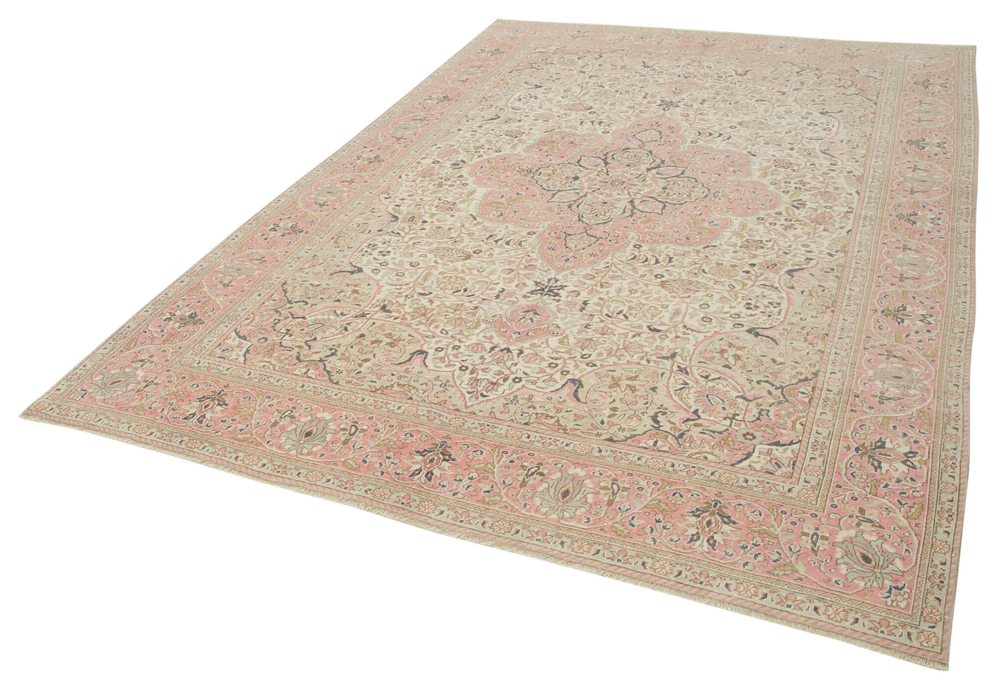 7 x 9 Beige Vintage Rug - 5017