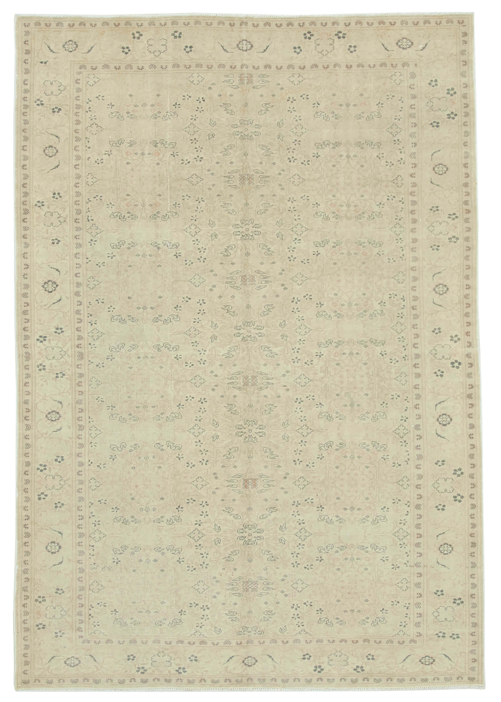 7 x 10 Beige Vintage Rug - 5027