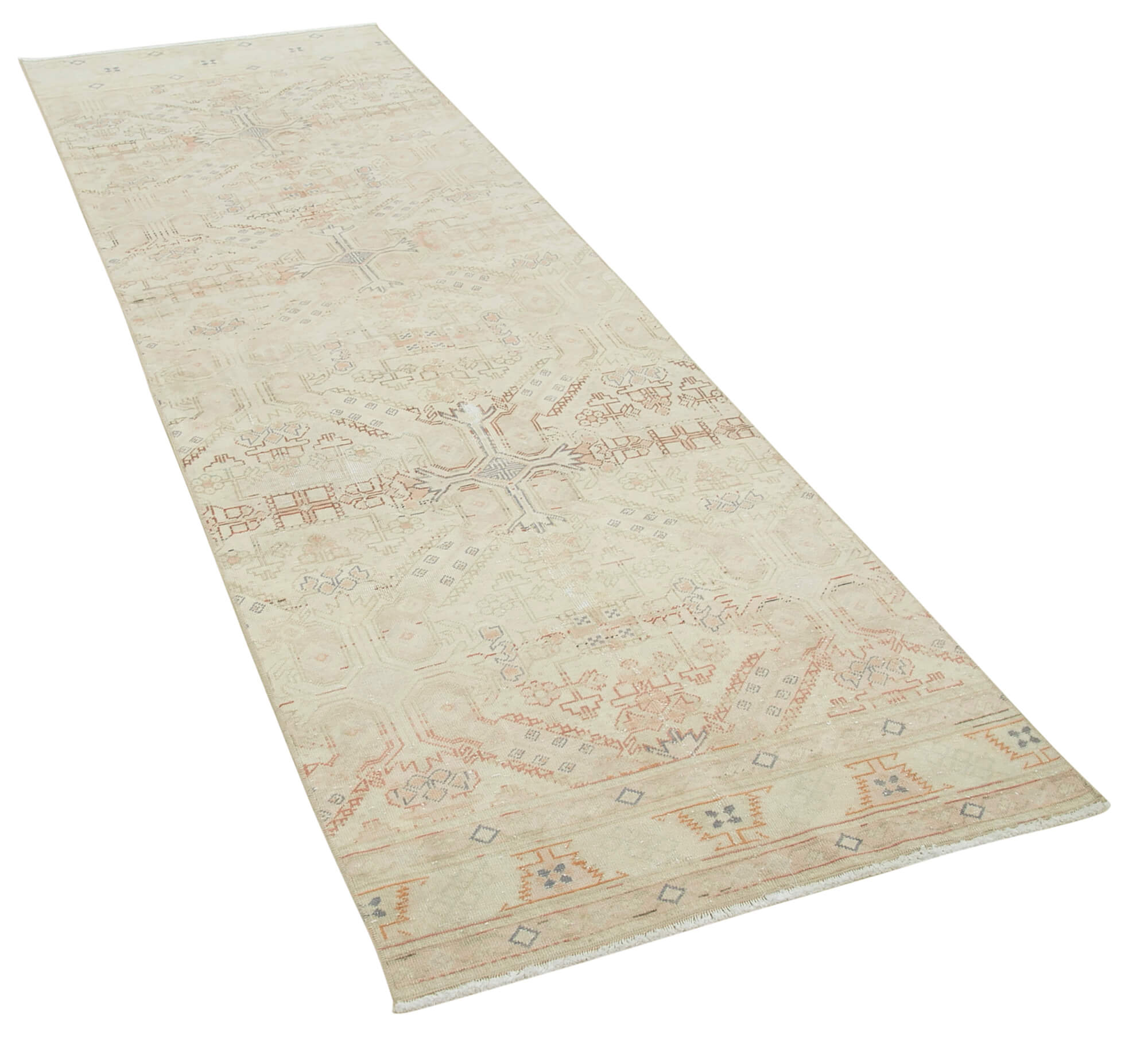 3 x 9 Beige Vintage Rug - 5035