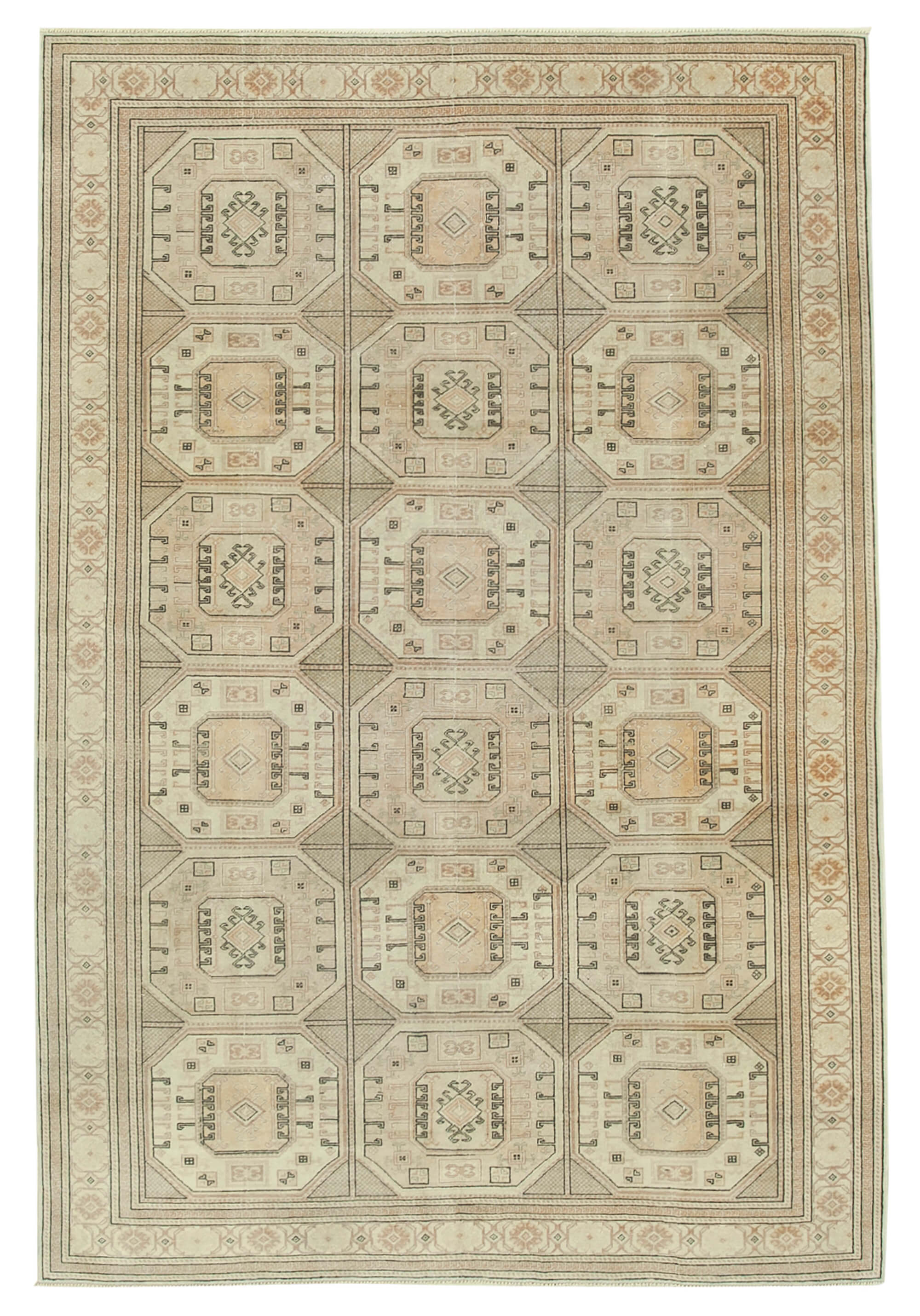 7 x 10 Beige Vintage Rug - 5054