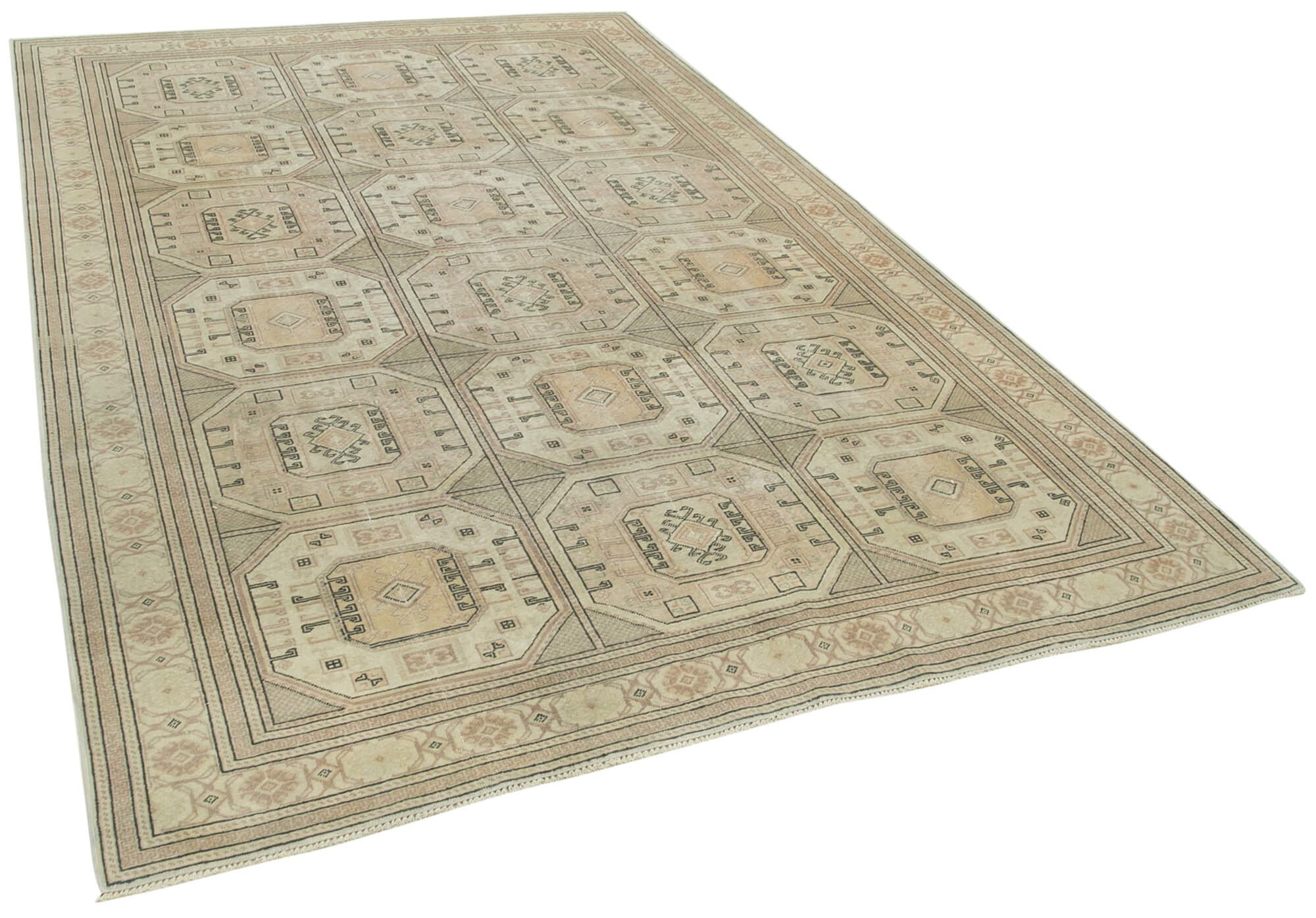 7 x 10 Beige Vintage Rug - 5054