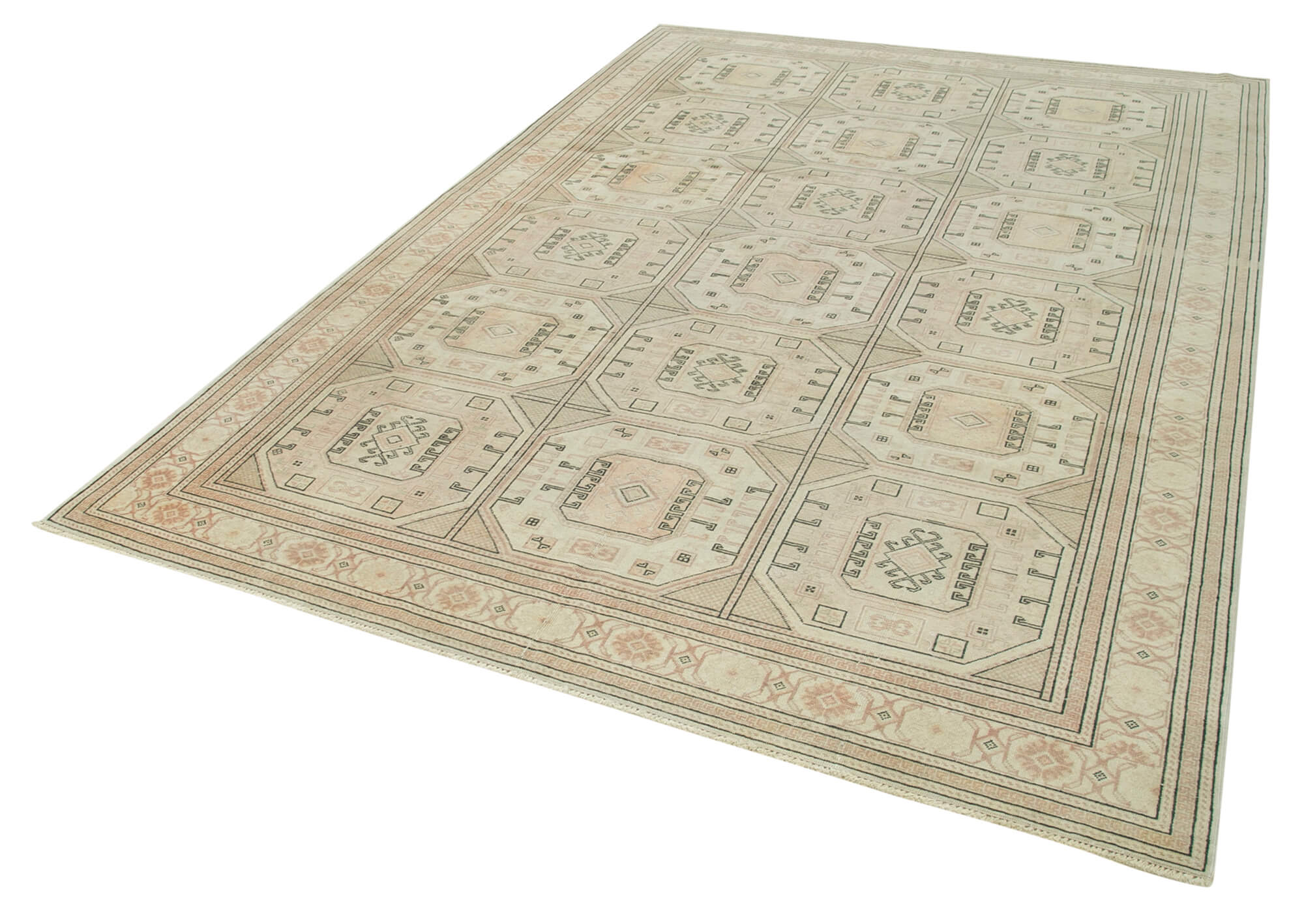 7 x 10 Beige Vintage Rug - 5054