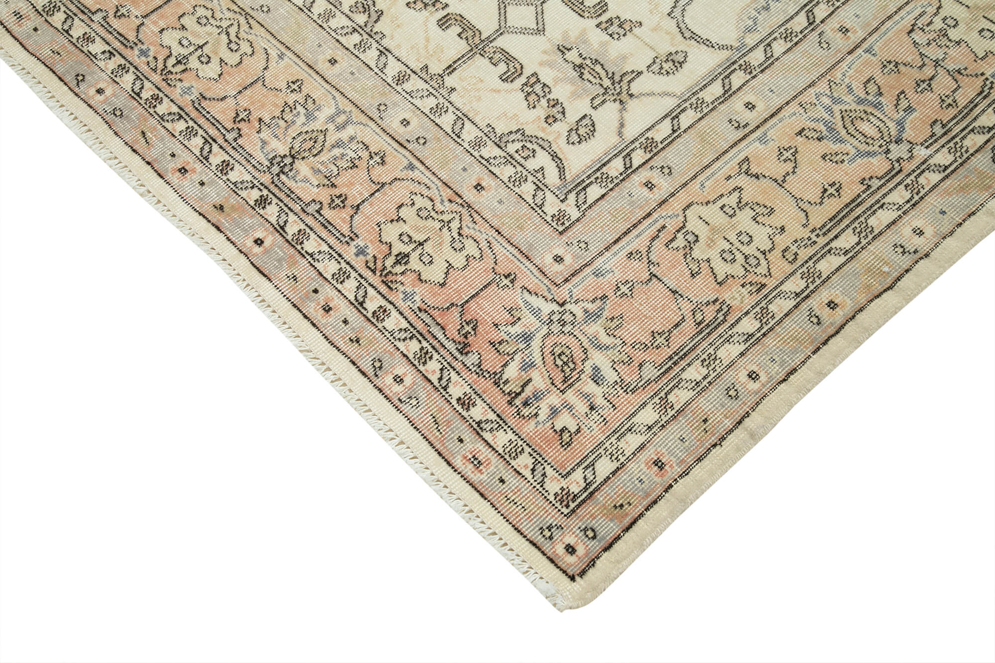 7 x 10 Beige Turkish Vintage Area Rug - 5058