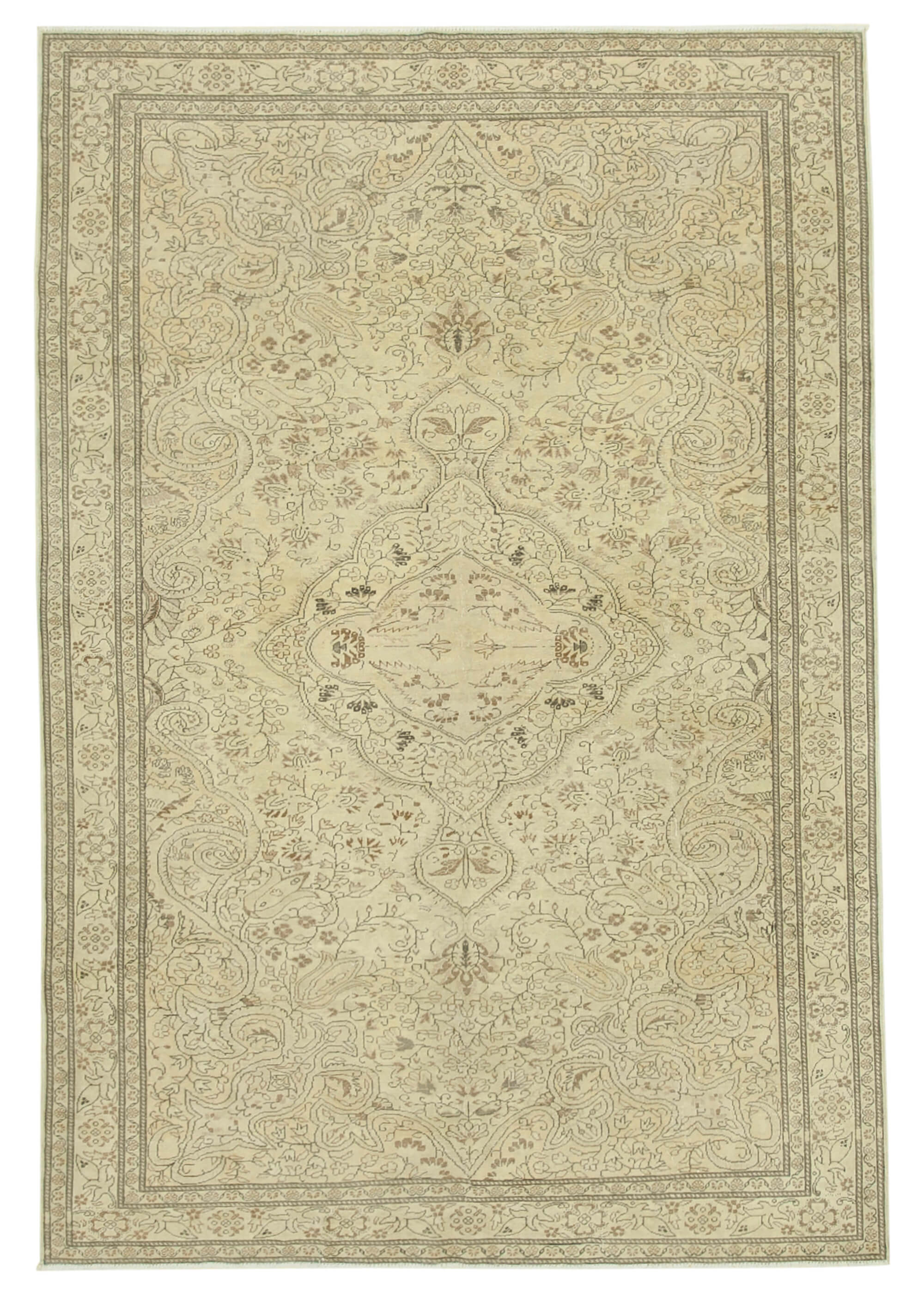 6 x 10 Beige Vintage Rug - 5060