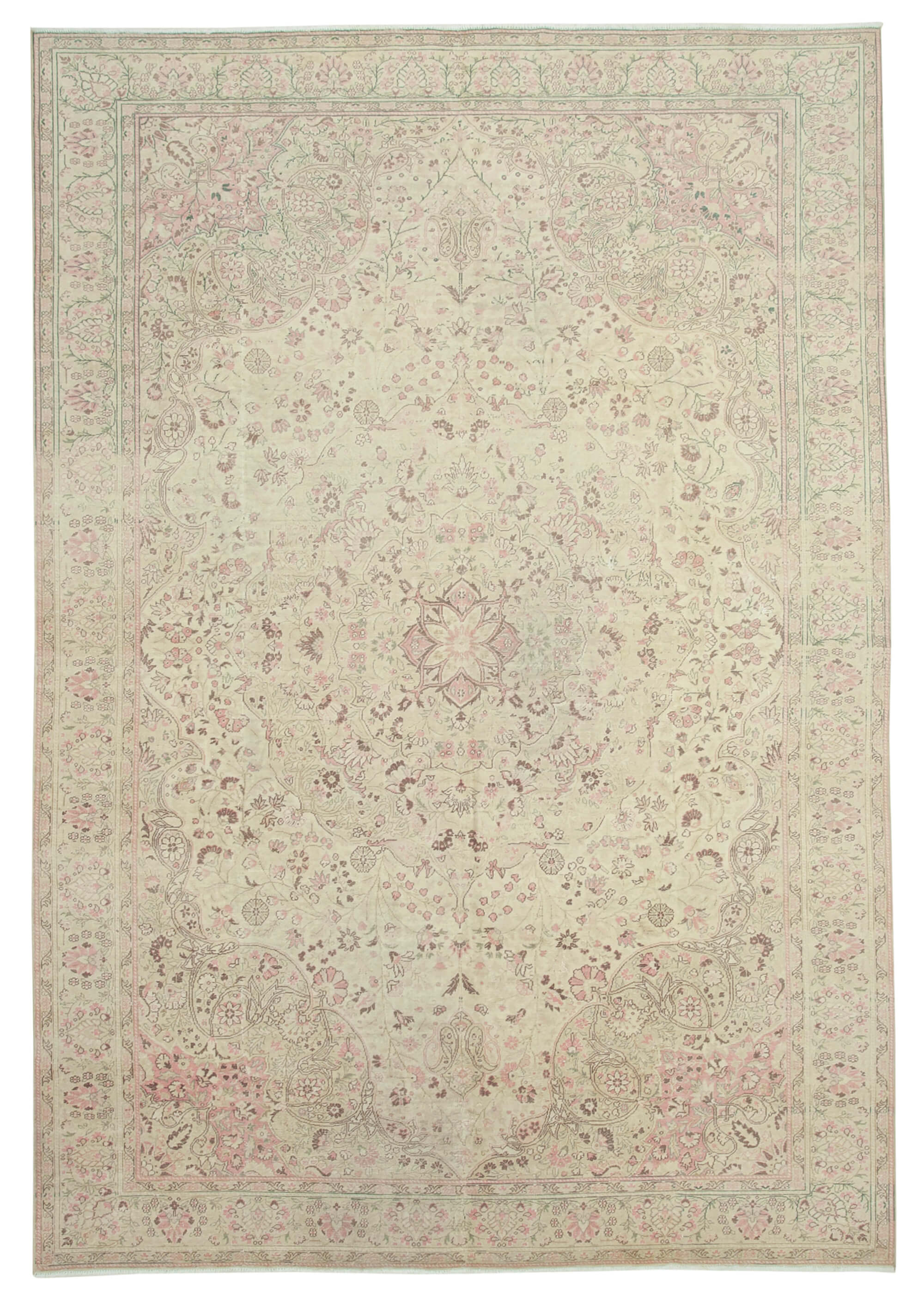 9 x 13 Beige Vintage Rug - 5079