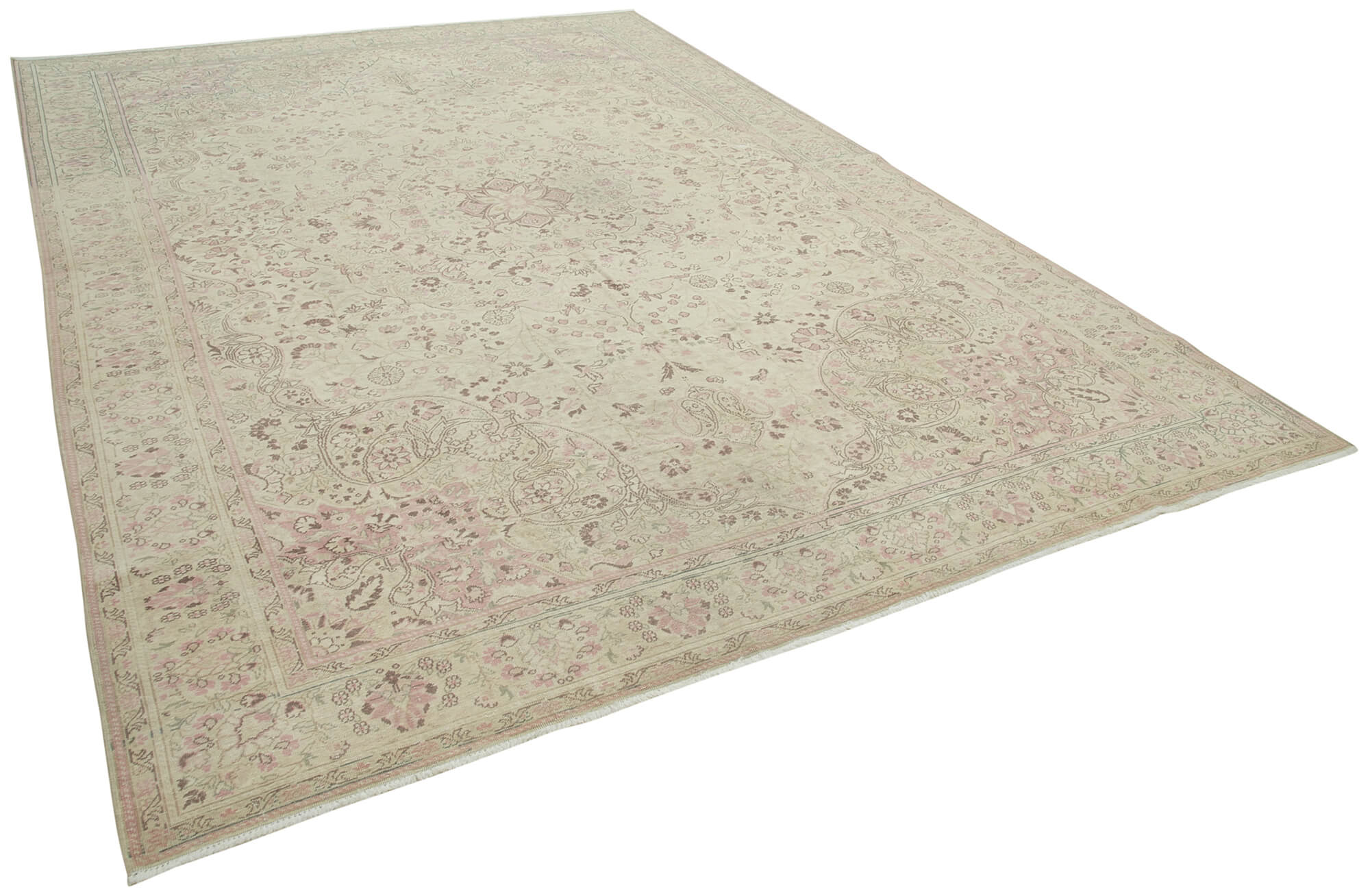 9 x 13 Beige Vintage Rug - 5079