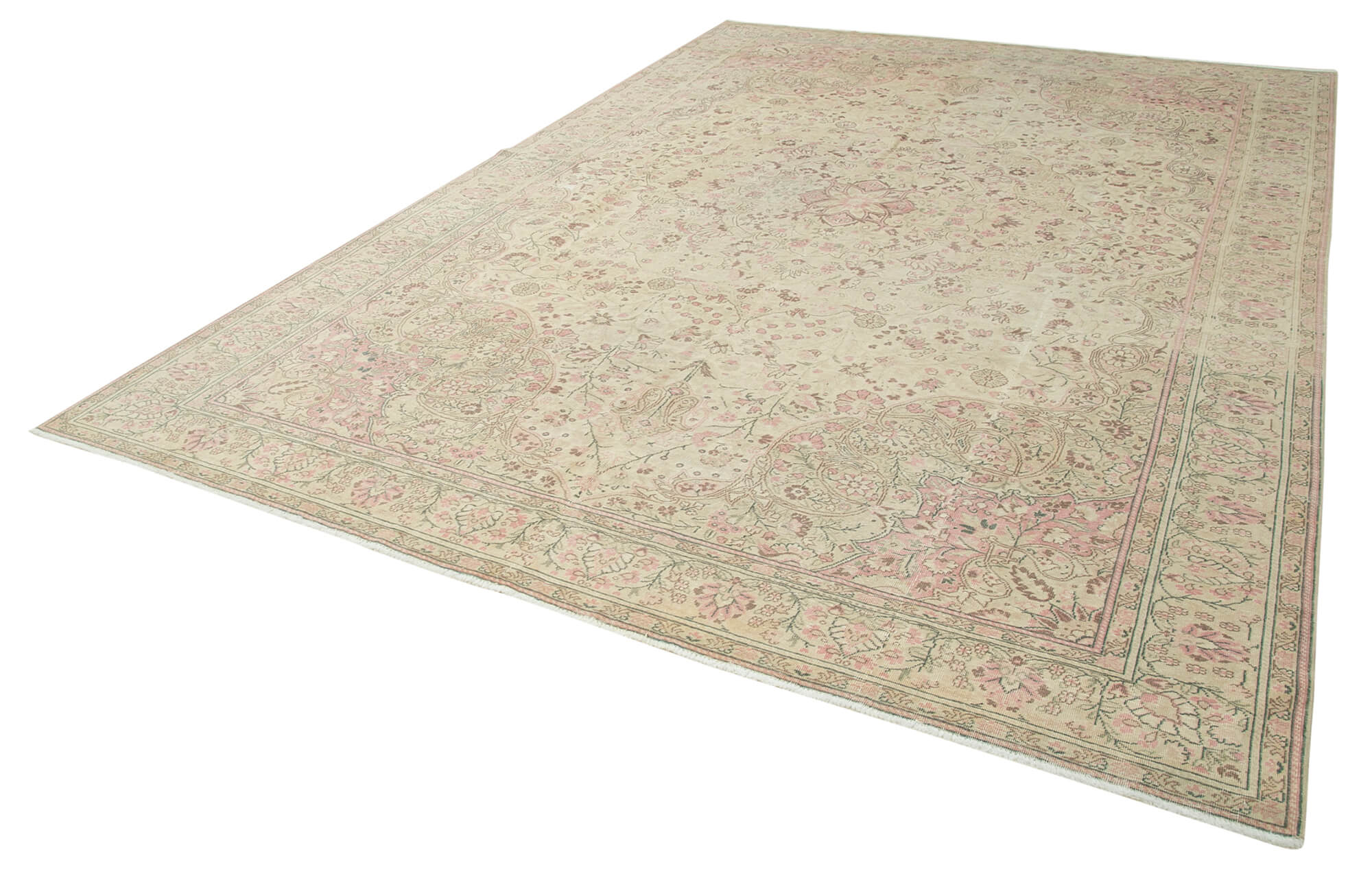 9 x 13 Beige Vintage Rug - 5079