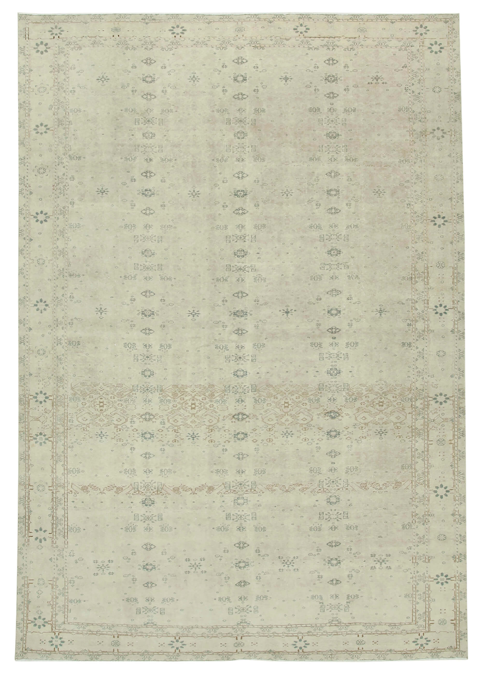 8 x 11 Beige Vintage Rug - 5087