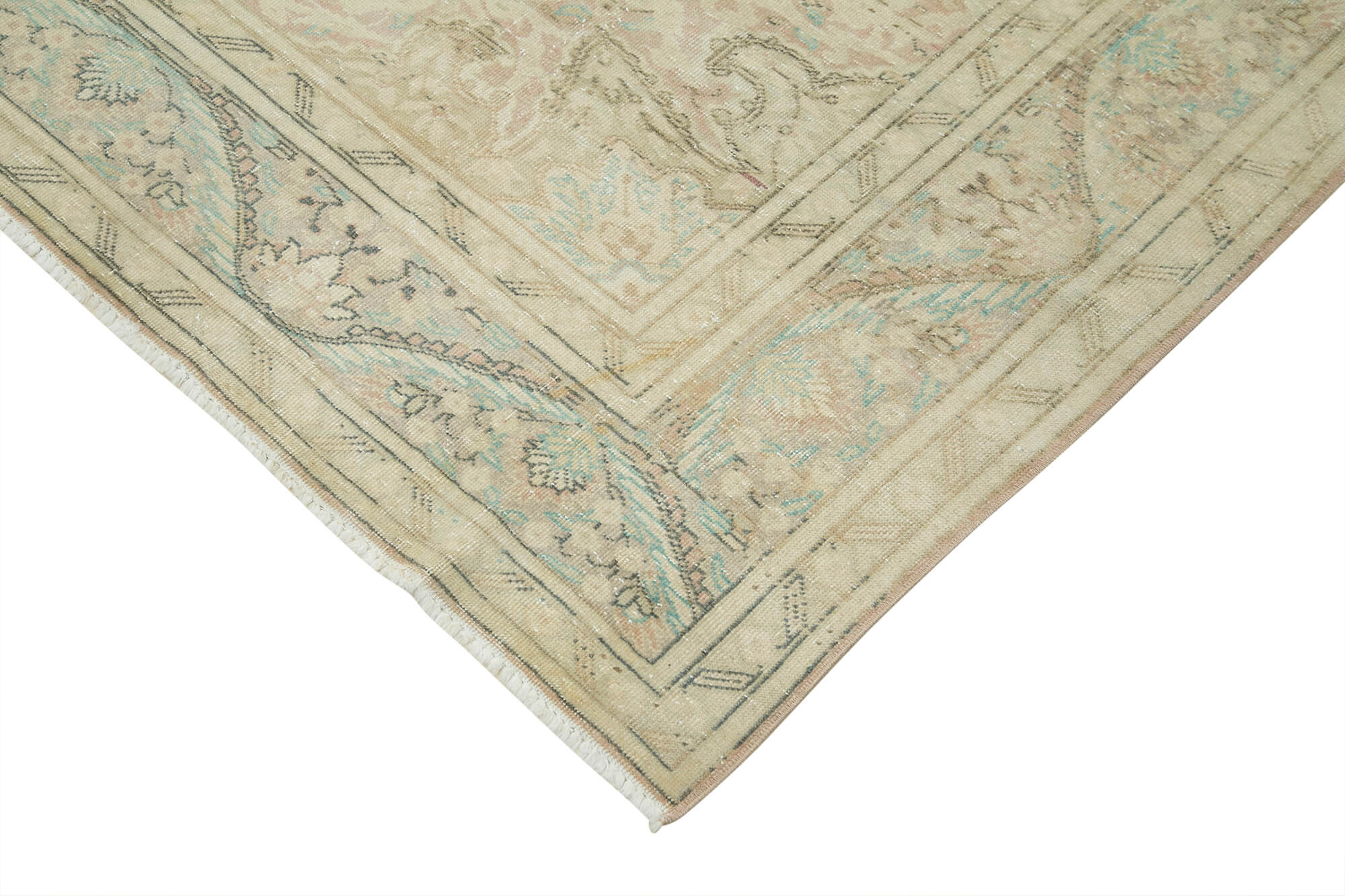 7 x 12 Beige Vintage Rug - 5096