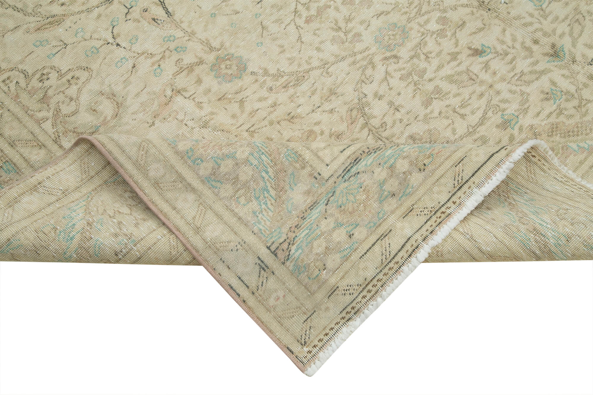 7 x 12 Beige Vintage Rug - 5096