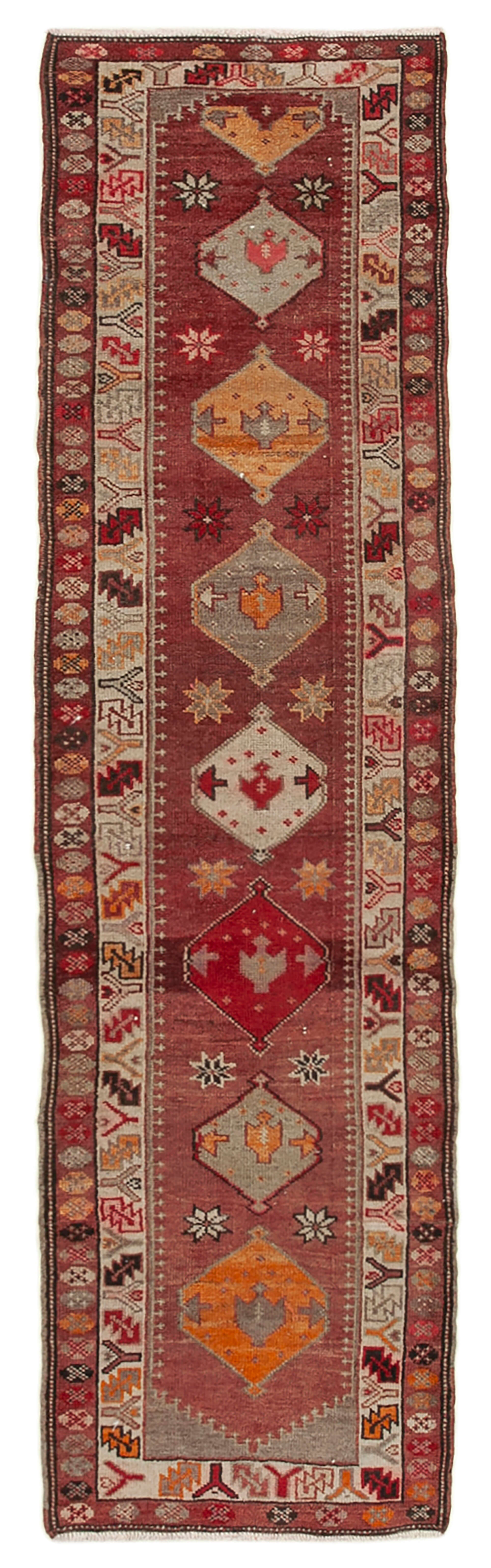 3 x 11 Red Boho Runner Rugs - 5098