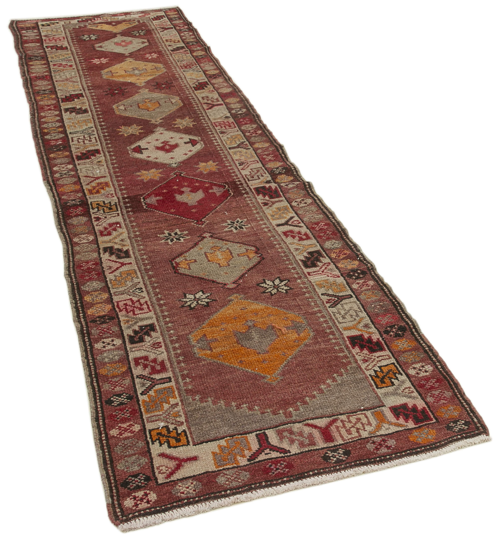 3 x 11 Red Boho Runner Rugs - 5098