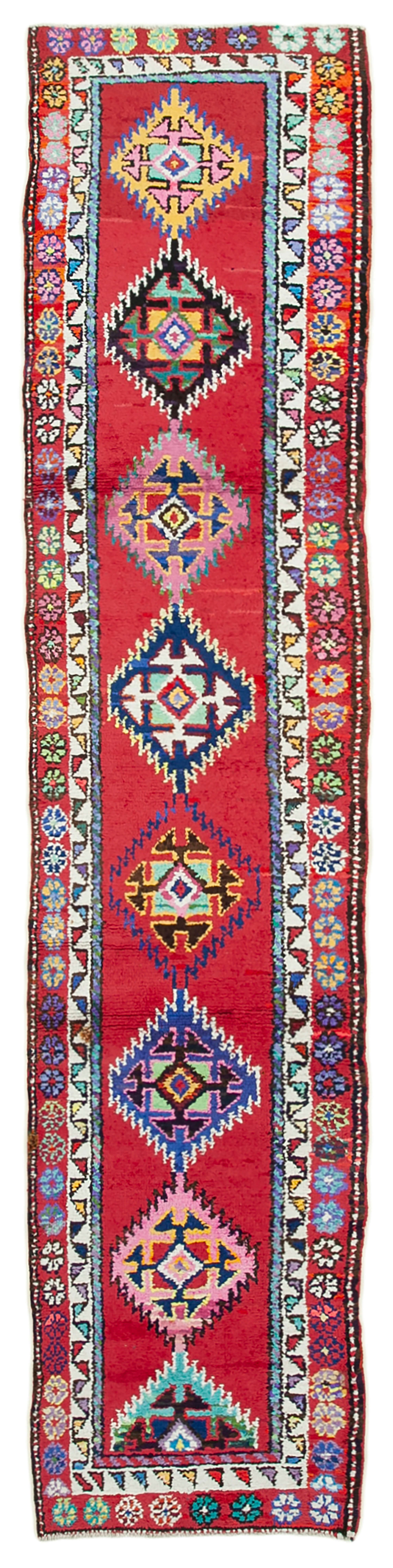 3 x 13 Red Boho Runner Rugs - 5100