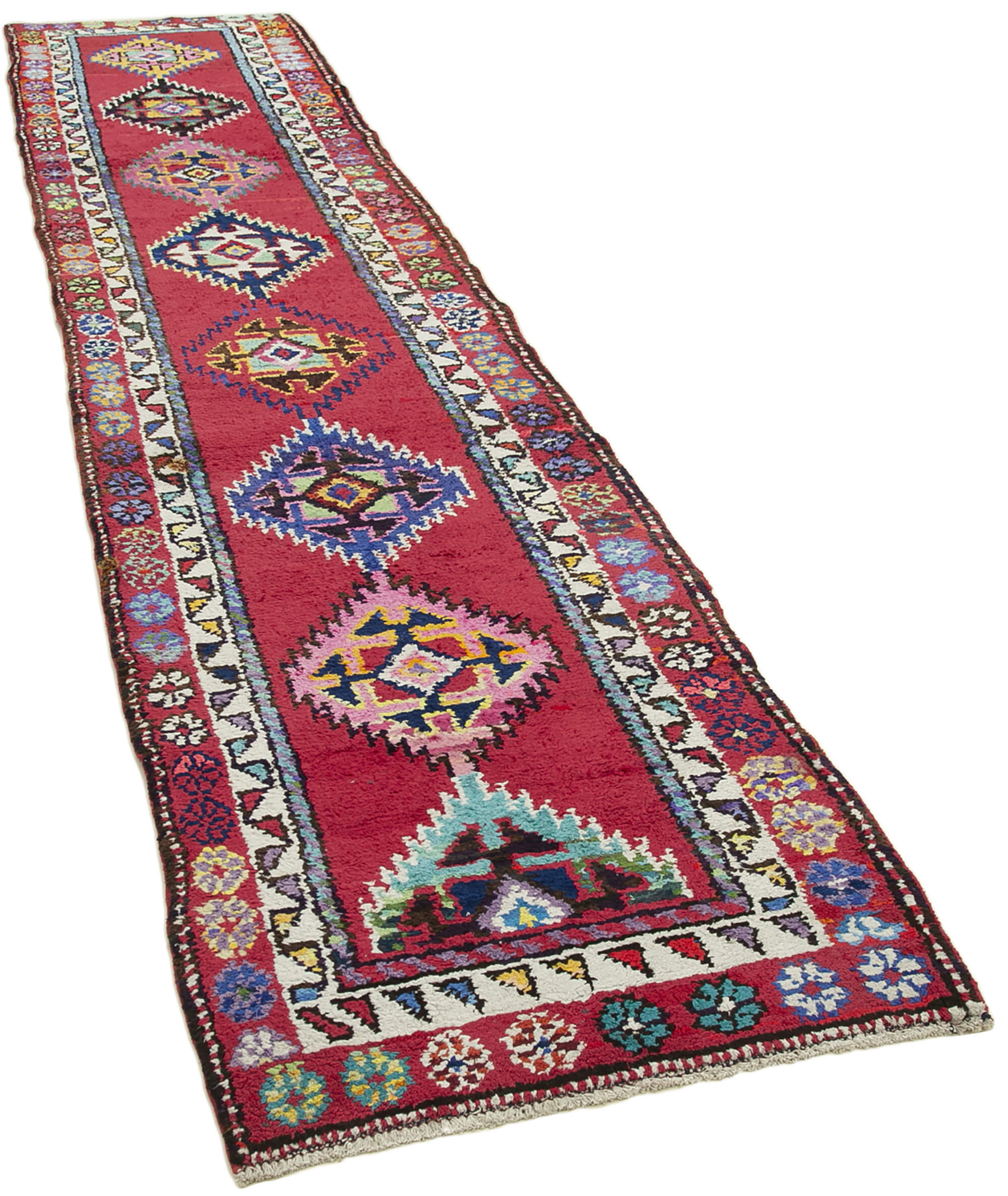 3 x 13 Red Boho Runner Rugs - 5100