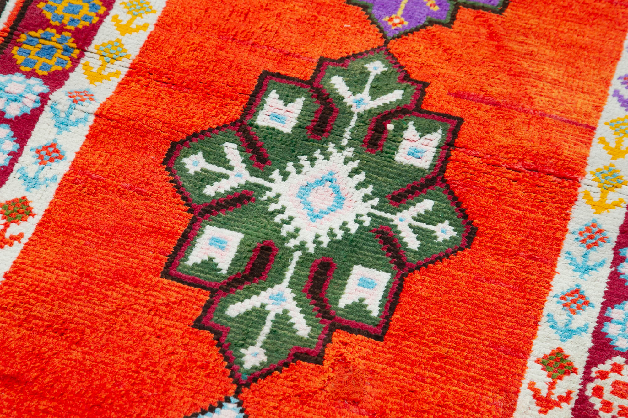 3 x 12 Orange Boho Runner Rugs - 5101