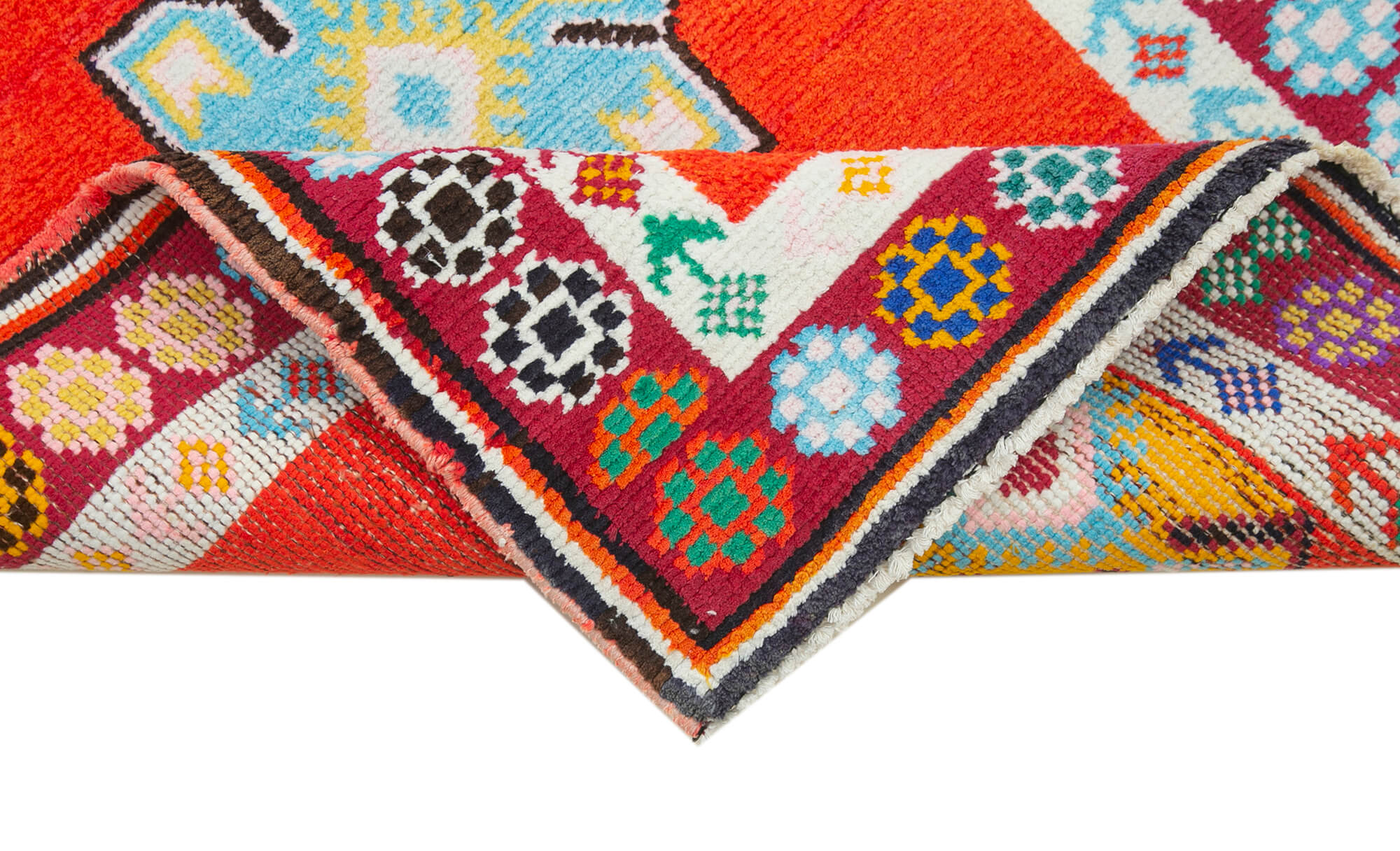 3 x 12 Orange Boho Runner Rugs - 5101