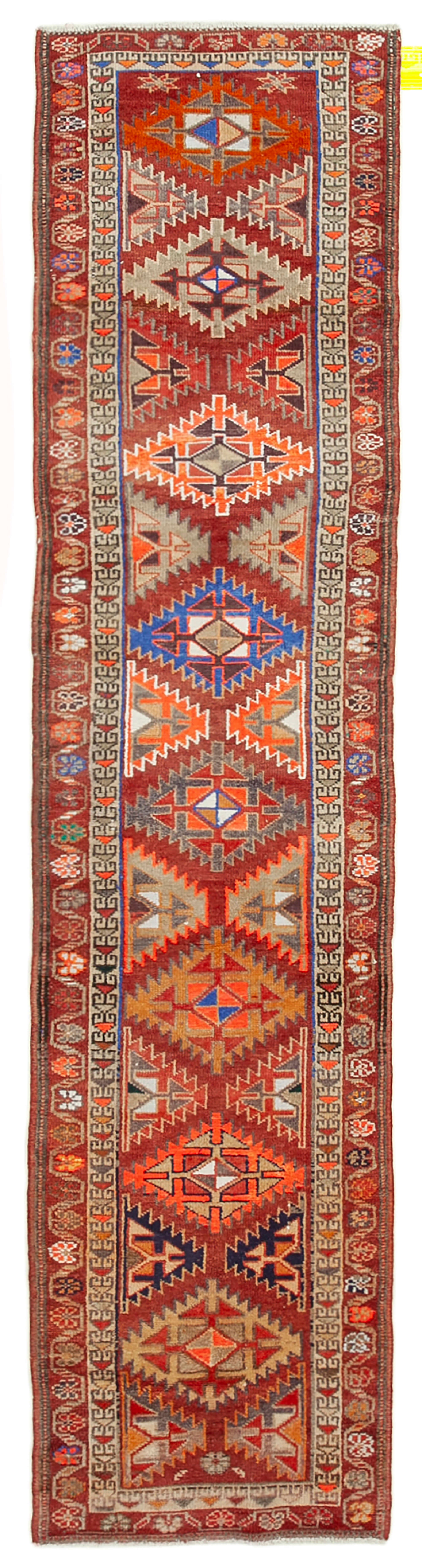 3 x 11 Red Boho Runner Rugs - 5103