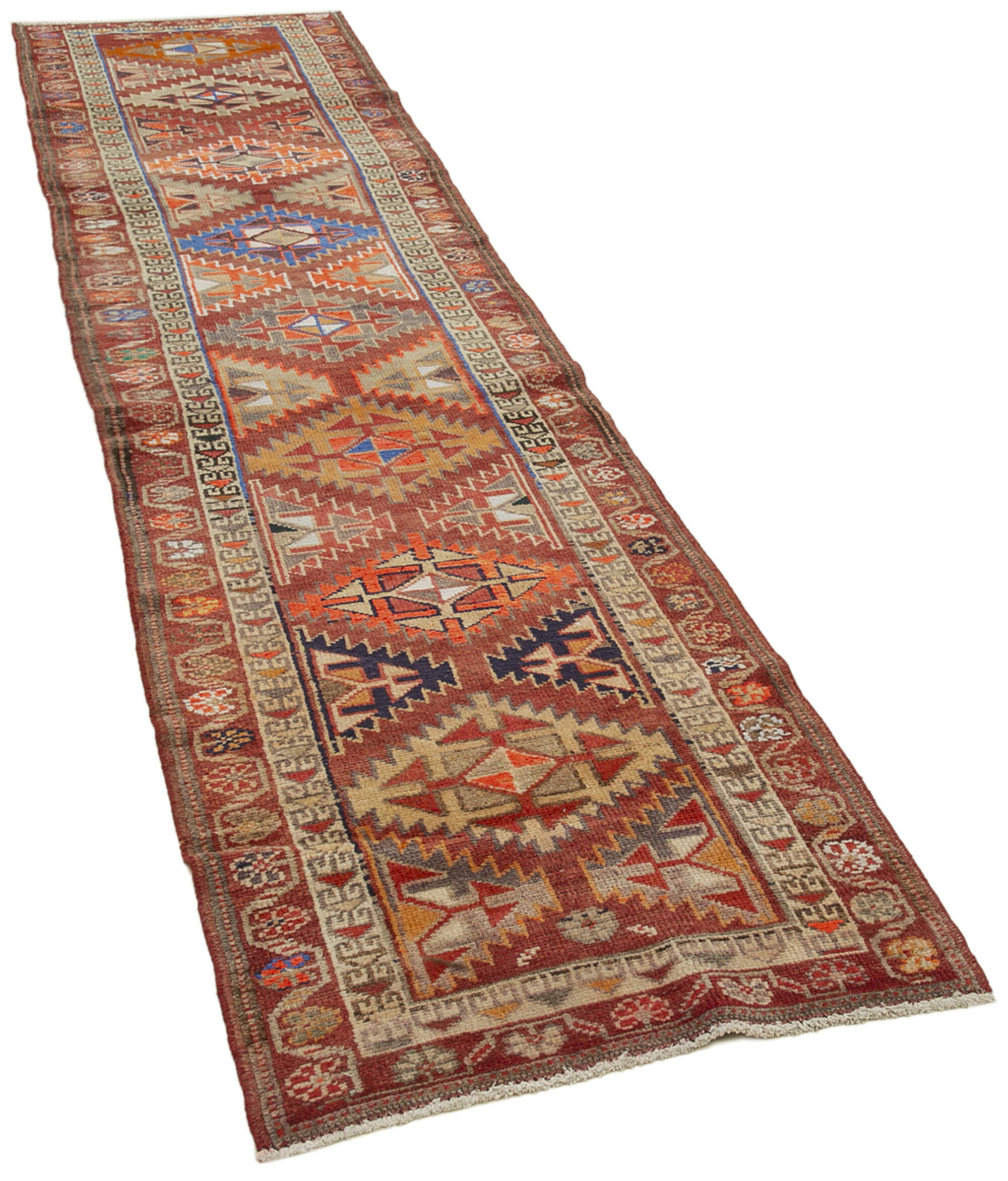 3 x 11 Red Boho Runner Rugs - 5103