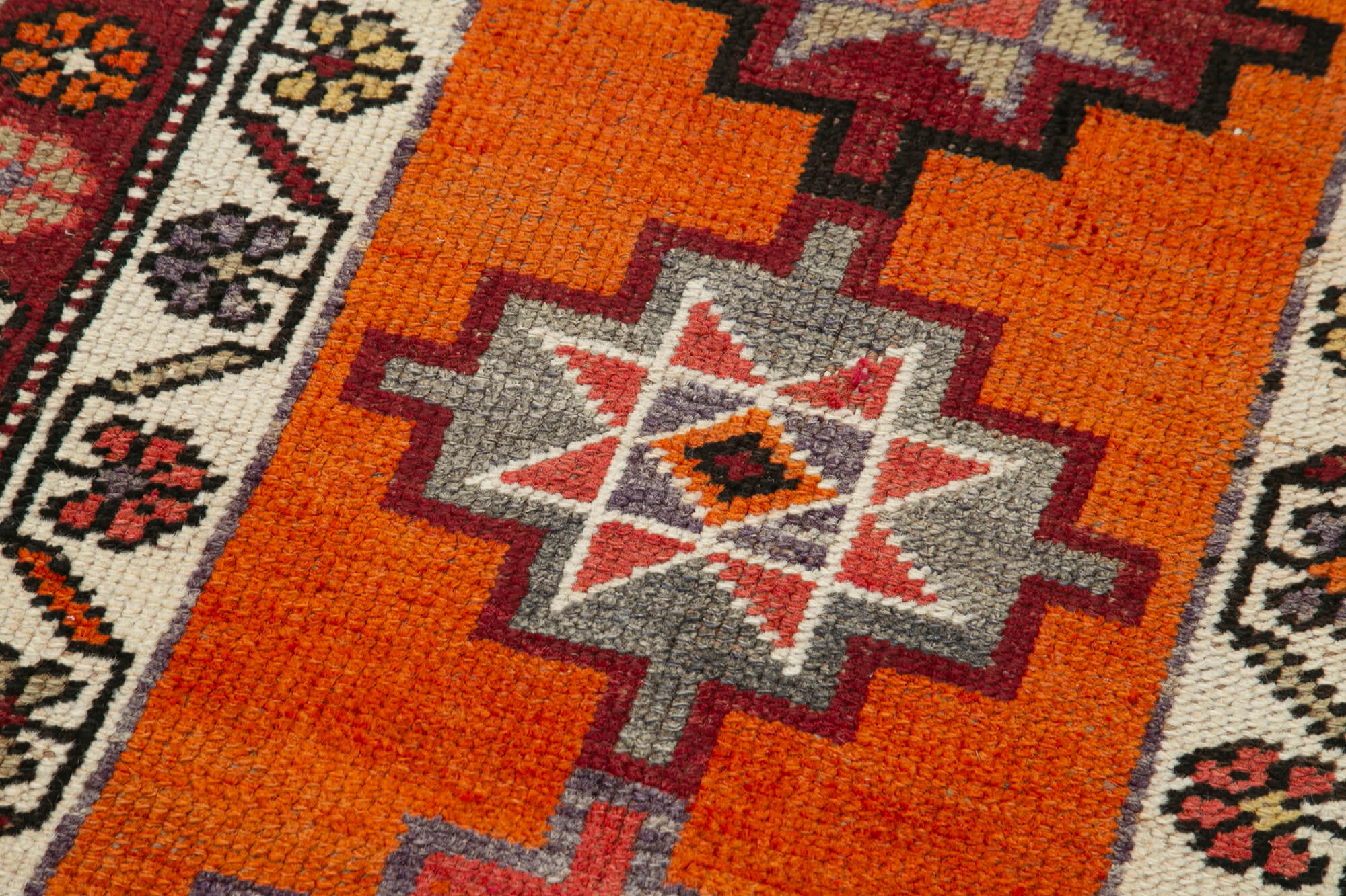 3 x 12 Orange Boho Runner Rugs - 5104