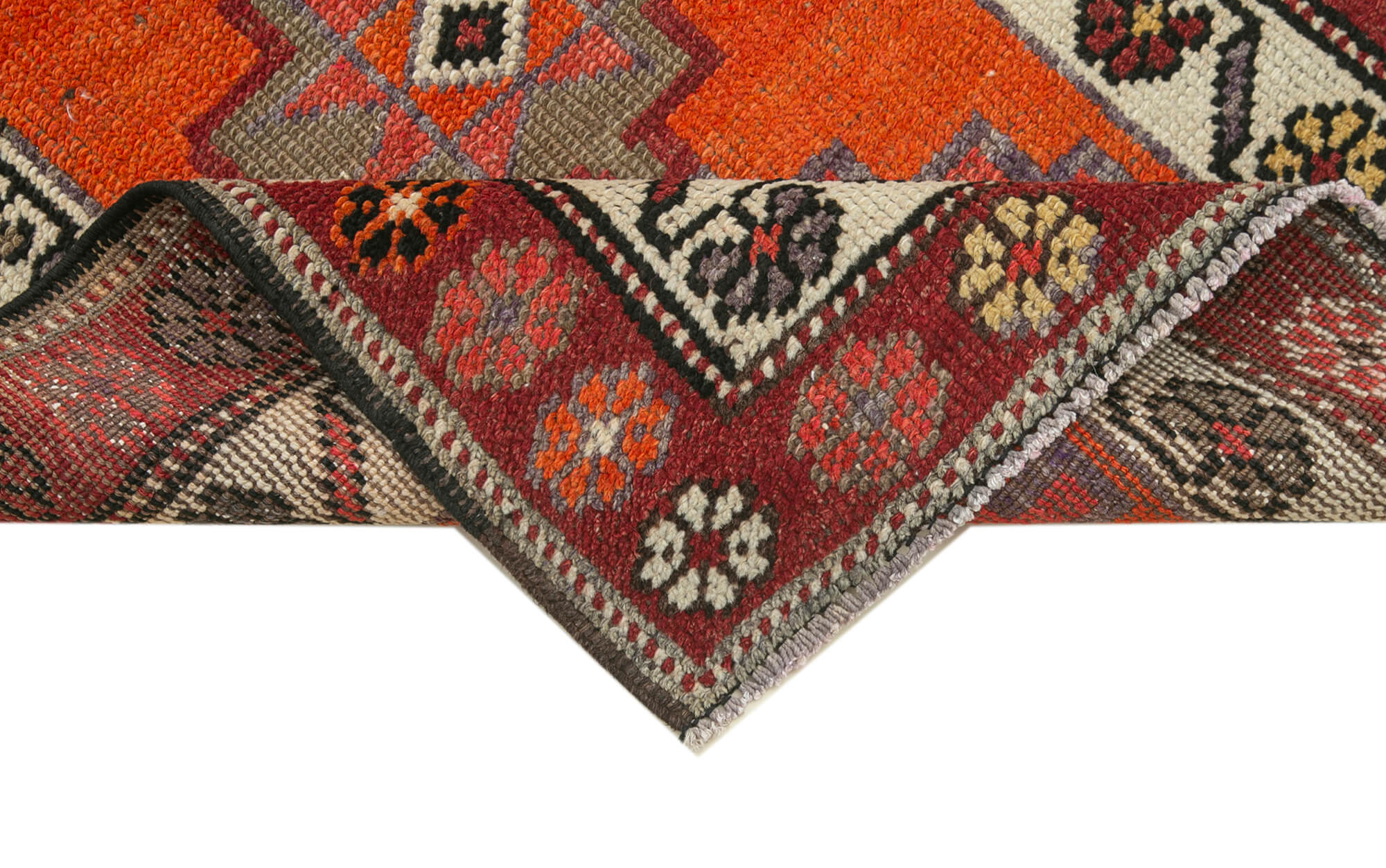 3 x 12 Orange Boho Runner Rugs - 5104