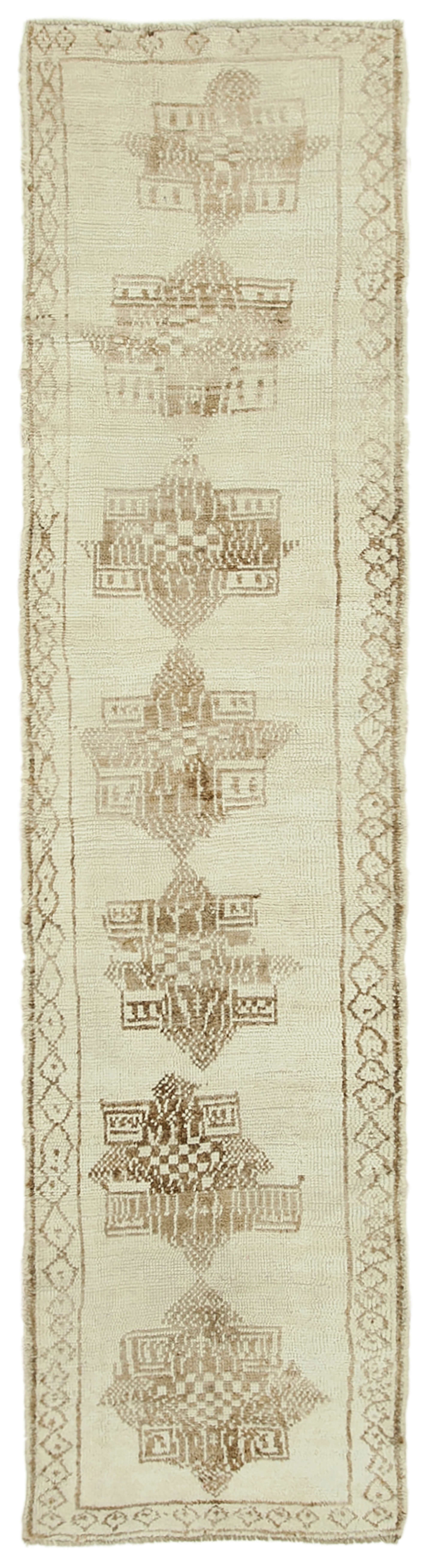 3 x 11 Beige Boho Runner Rugs - 5108