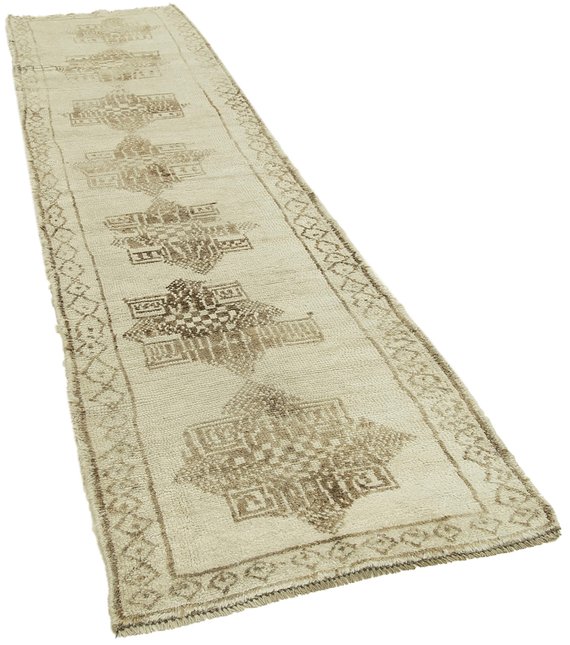 3 x 11 Beige Boho Runner Rugs - 5108