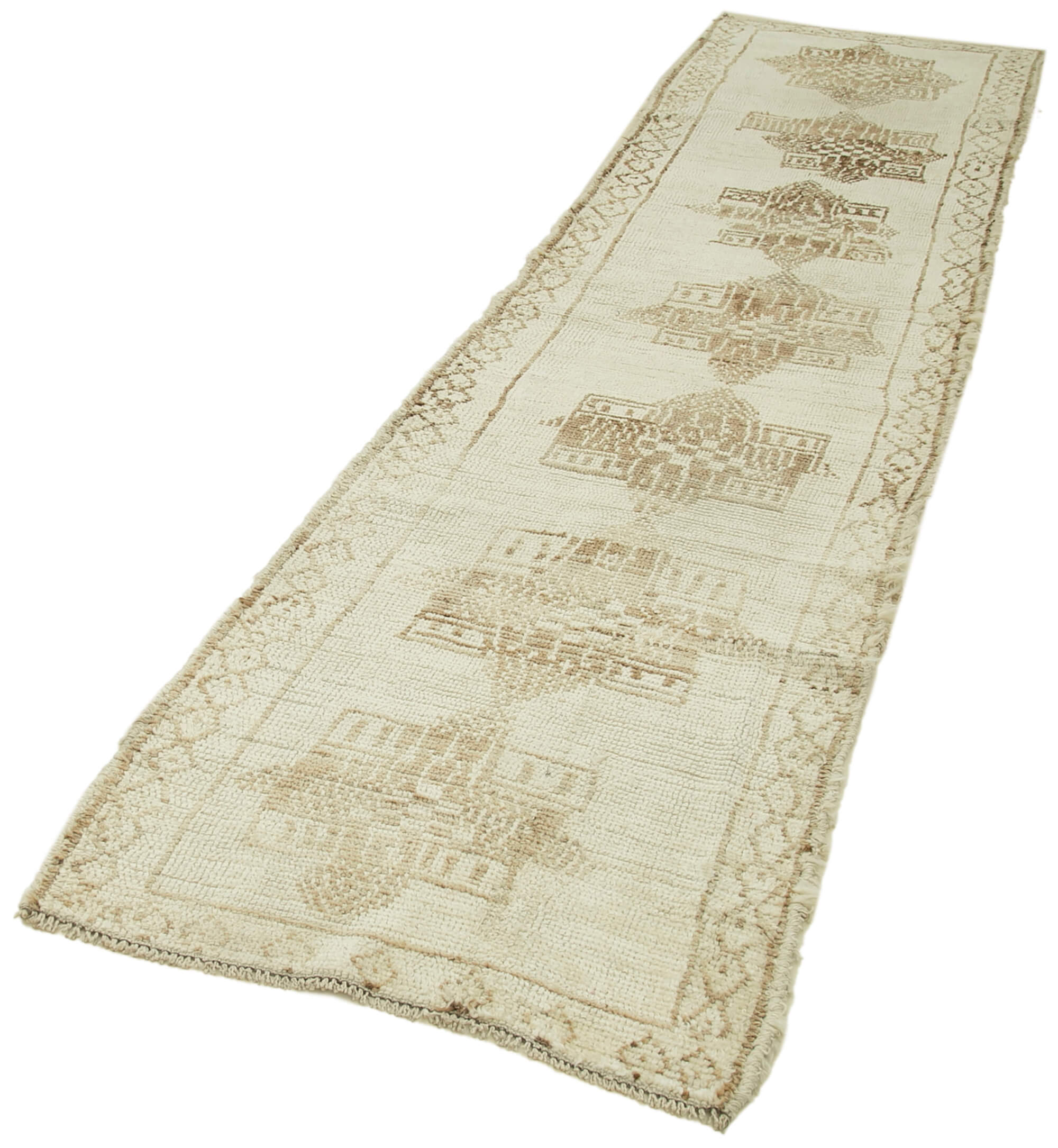 3 x 11 Beige Boho Runner Rugs - 5108