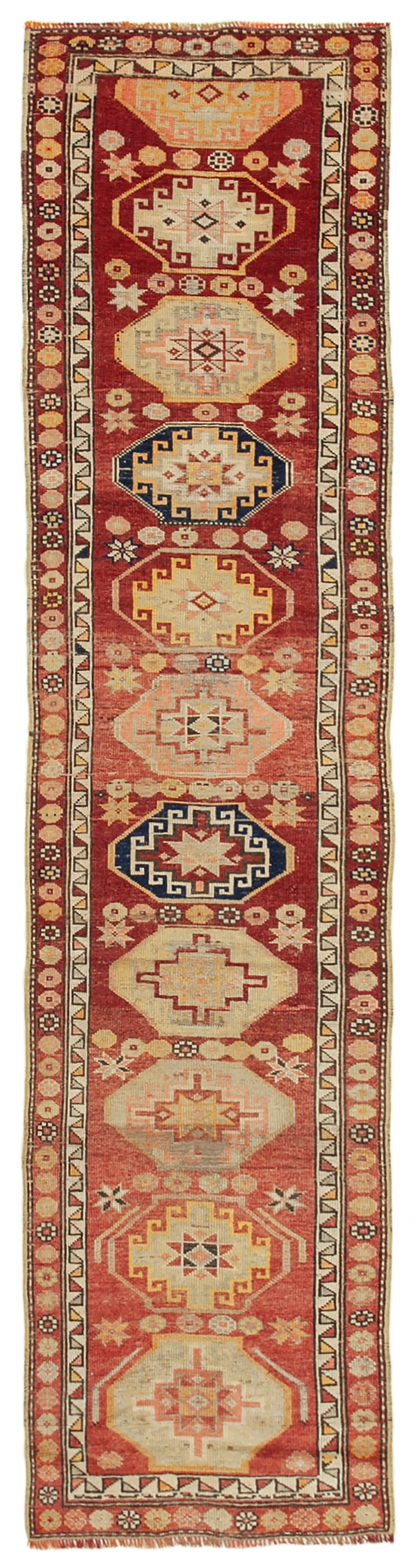 3 x 13 Red Boho Runner Rugs - 5109