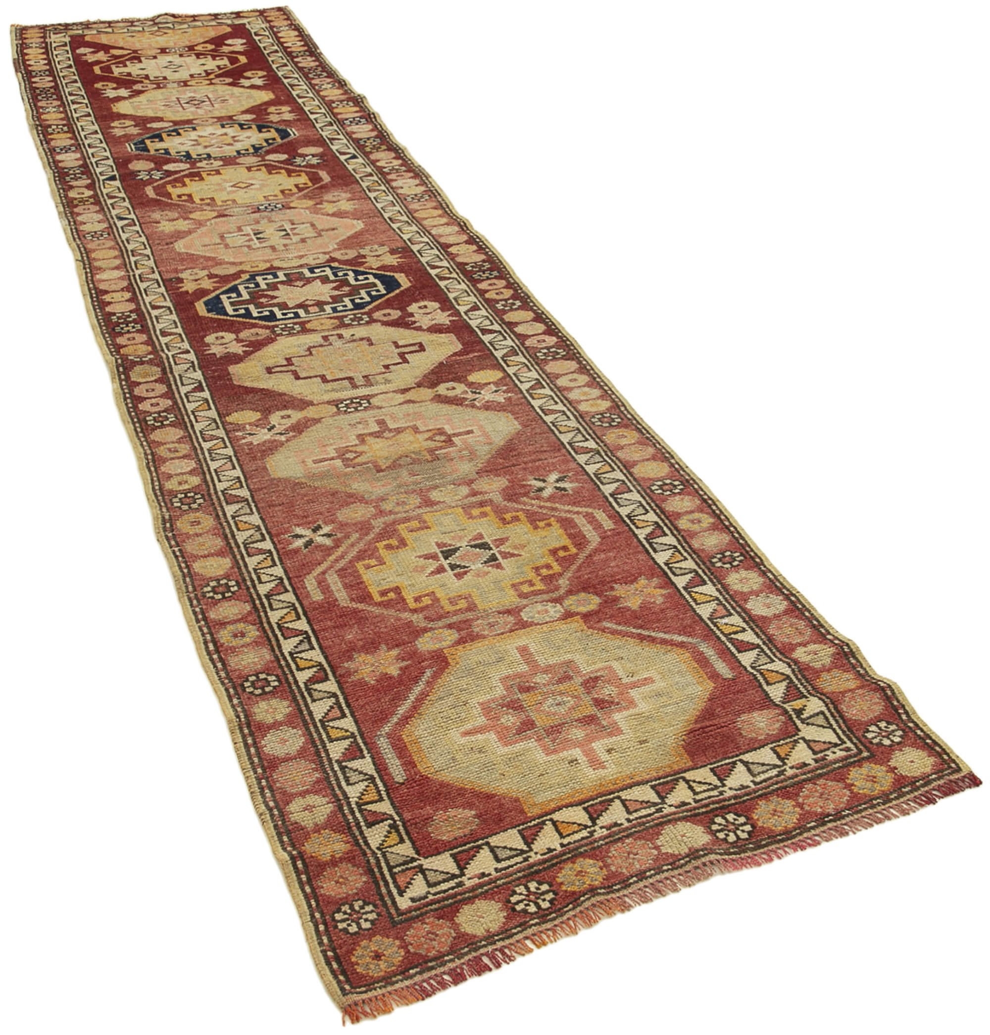 3 x 13 Red Boho Runner Rugs - 5109