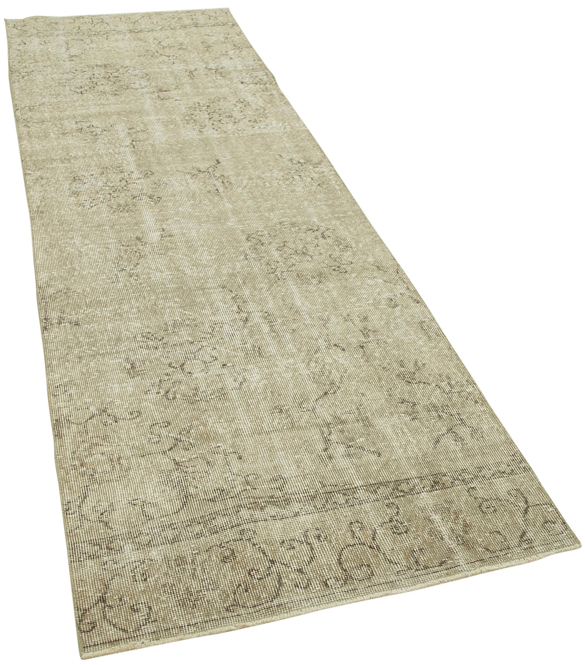 3 x 10 Beige Overdyed Runner Rug - 5113