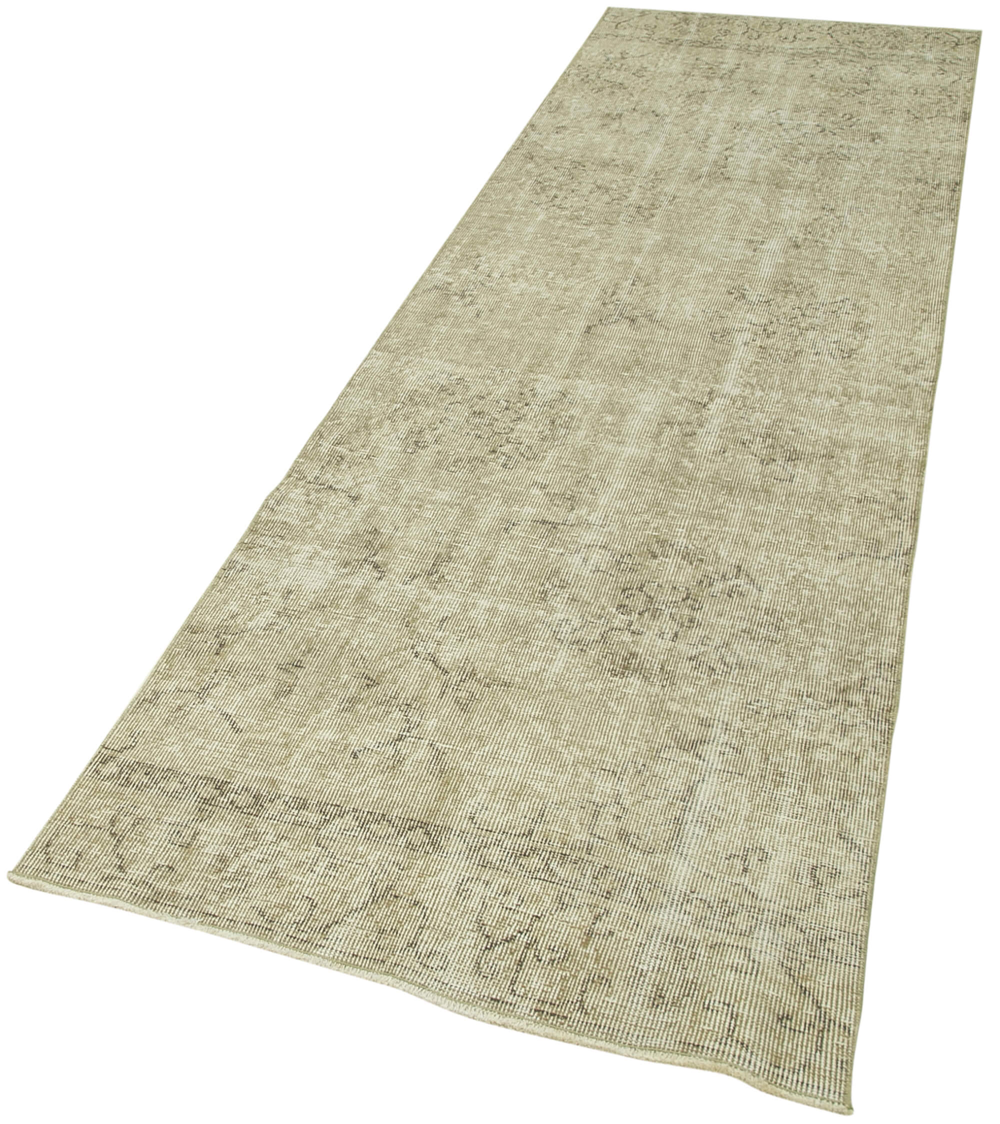 3 x 10 Beige Overdyed Runner Rug - 5113