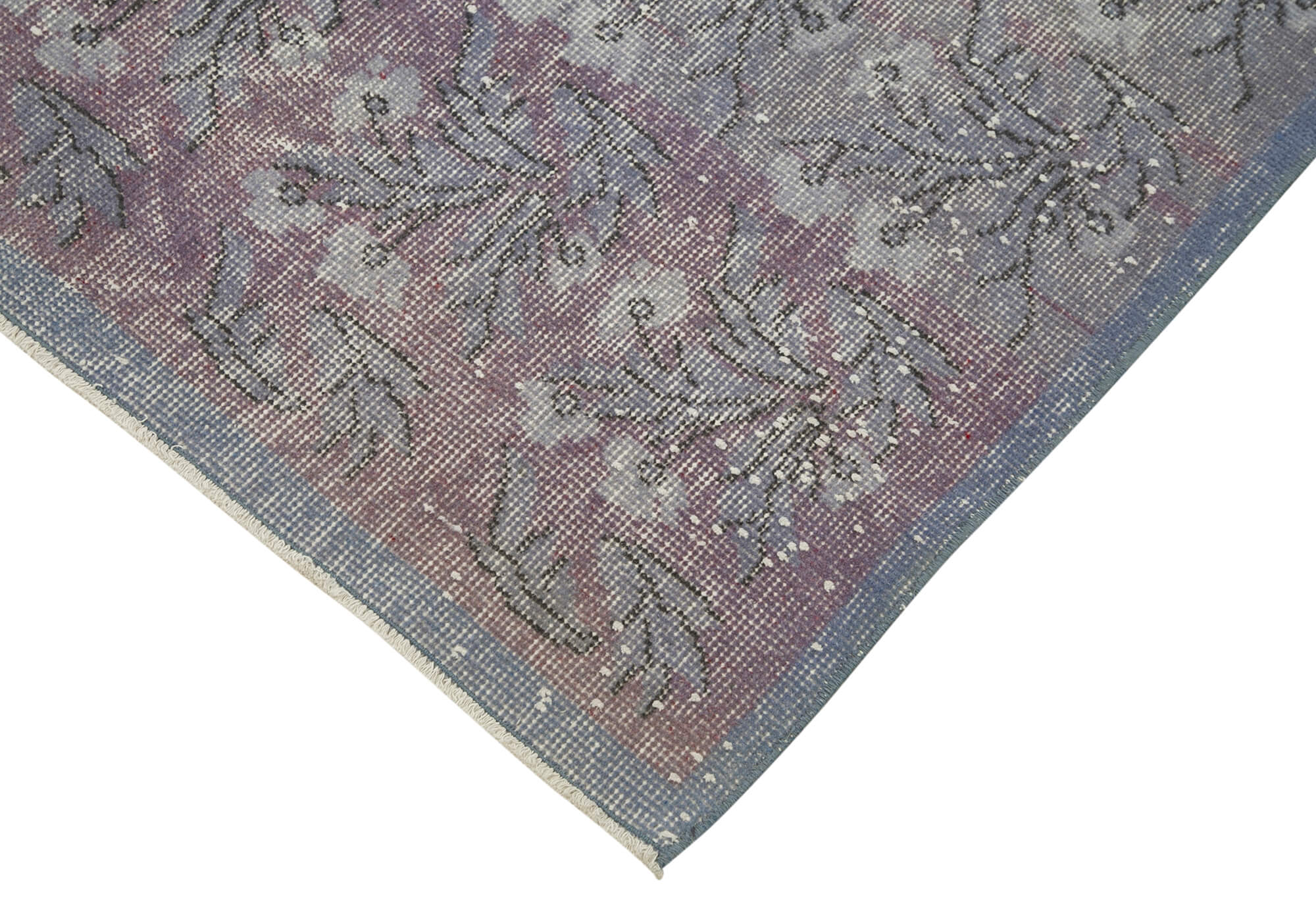 3 x 11 Blue Overdyed Runner Rug - 5114