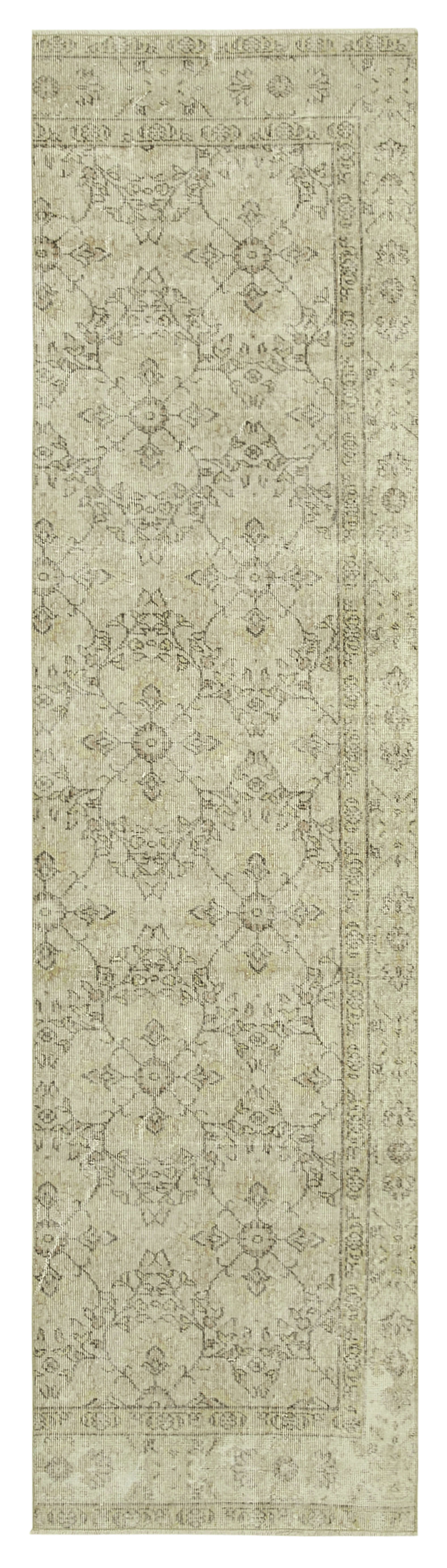 3 x 11 Beige Overdyed Runner Rug - 5117