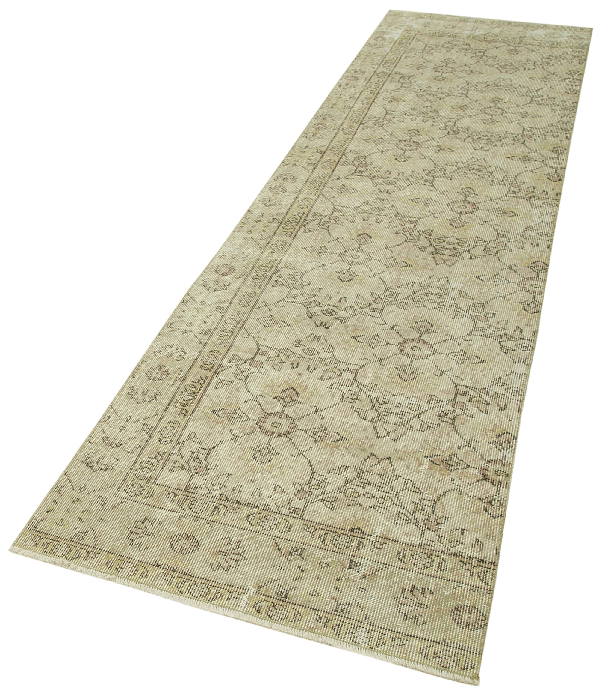 3 x 11 Beige Overdyed Runner Rug - 5117