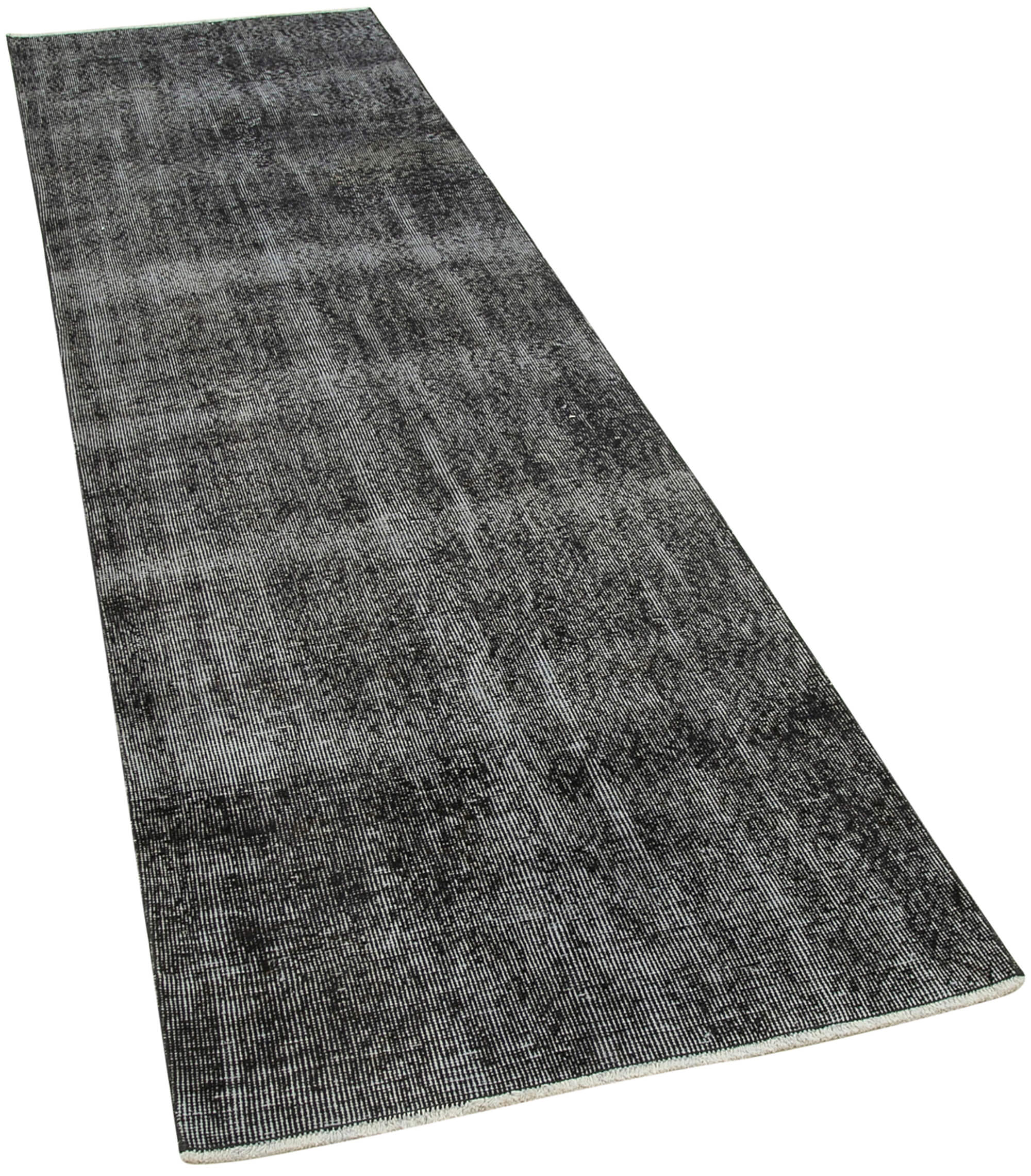 3 x 10 Black Overdyed Runner Rug - 5118