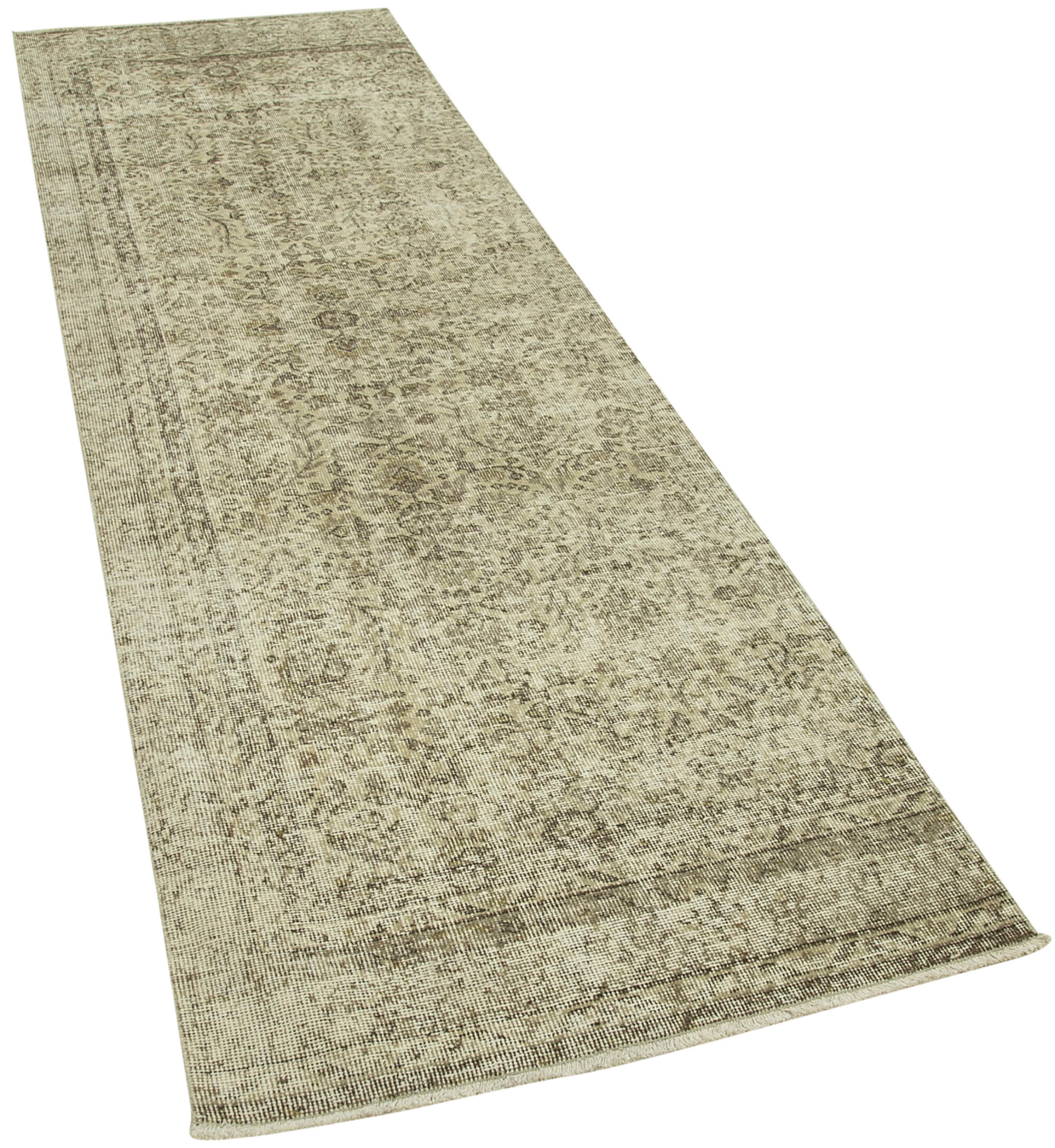 3 x 10 Beige Overdyed Runner Rug - 5125