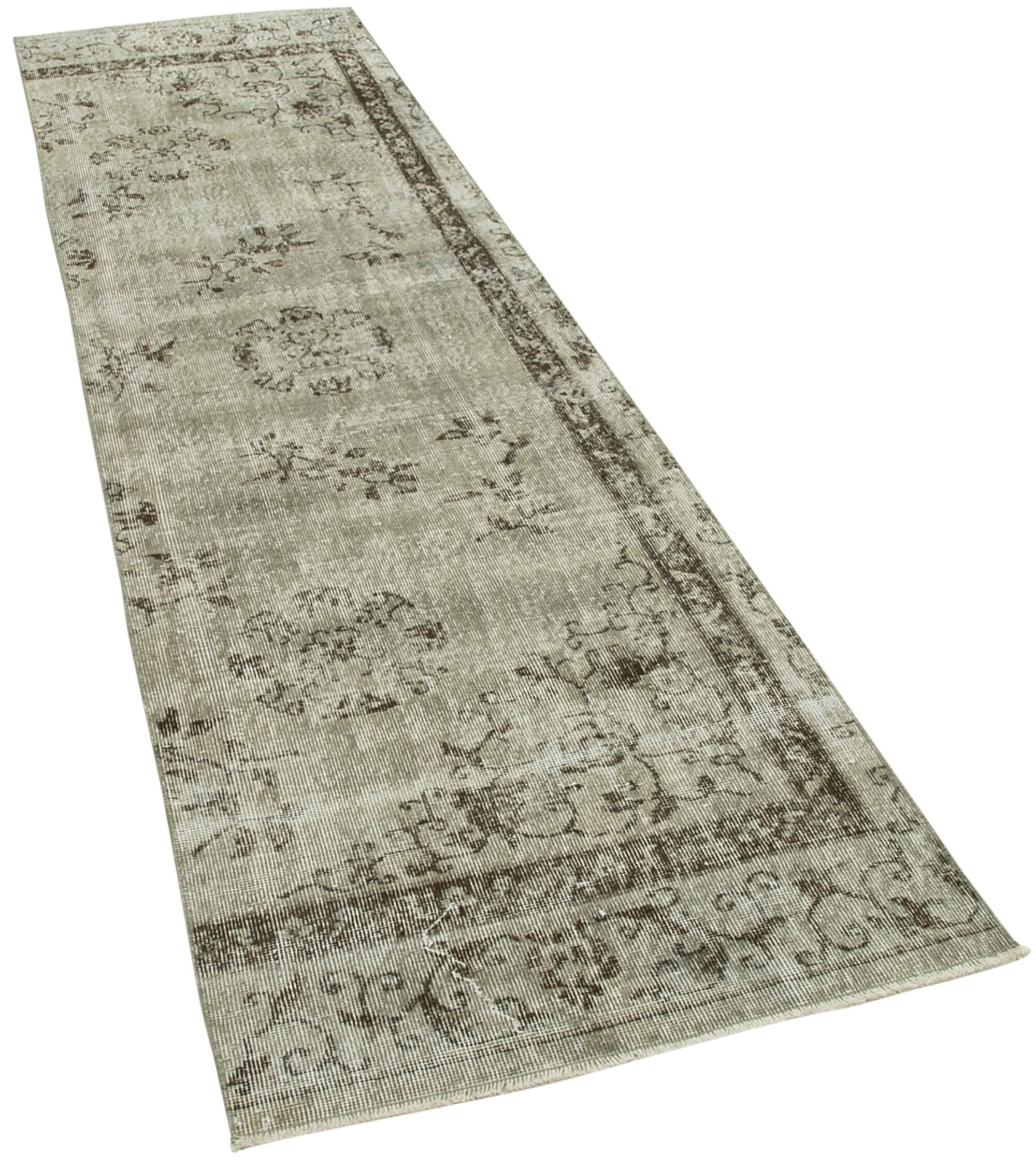 3 x 10 Grey Overdyed Runner Rug - 5127