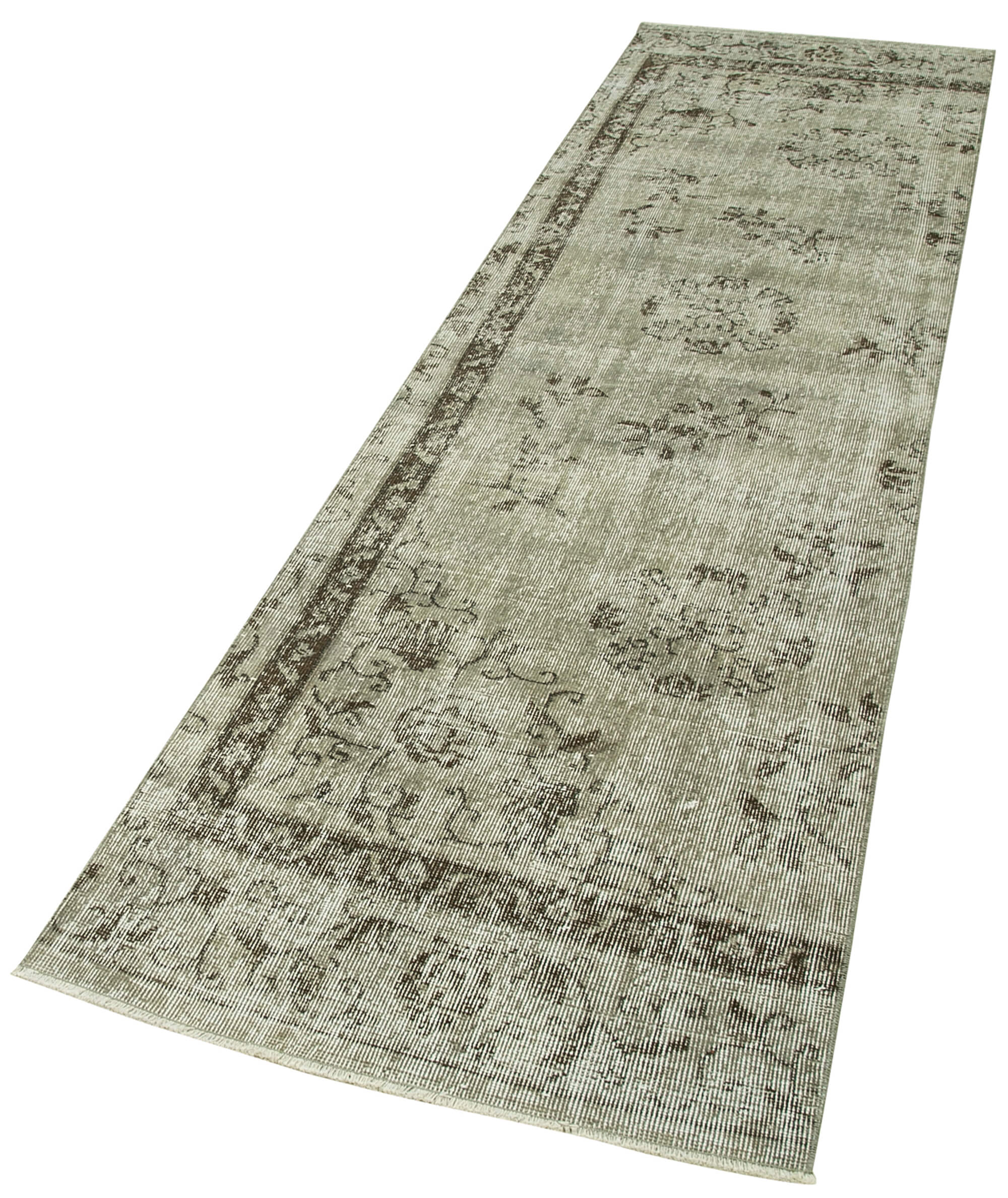 3 x 10 Grey Overdyed Runner Rug - 5127