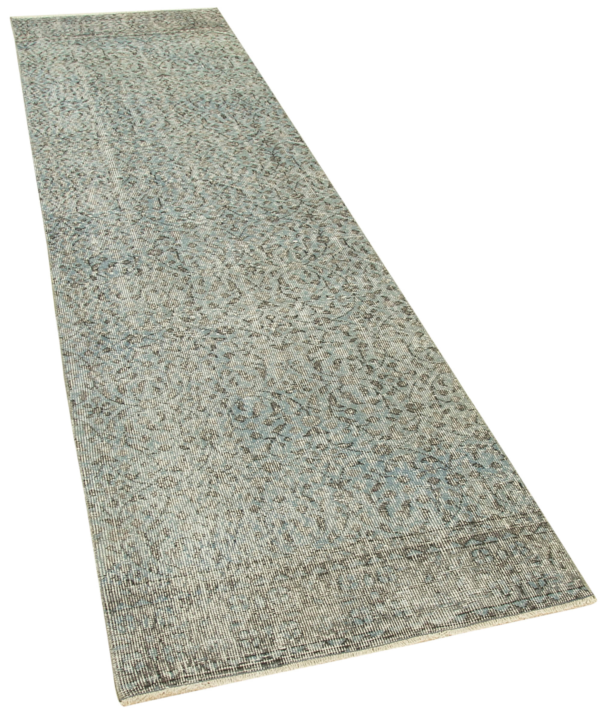 3 x 10 Blue Overdyed Runner Rug - 5129