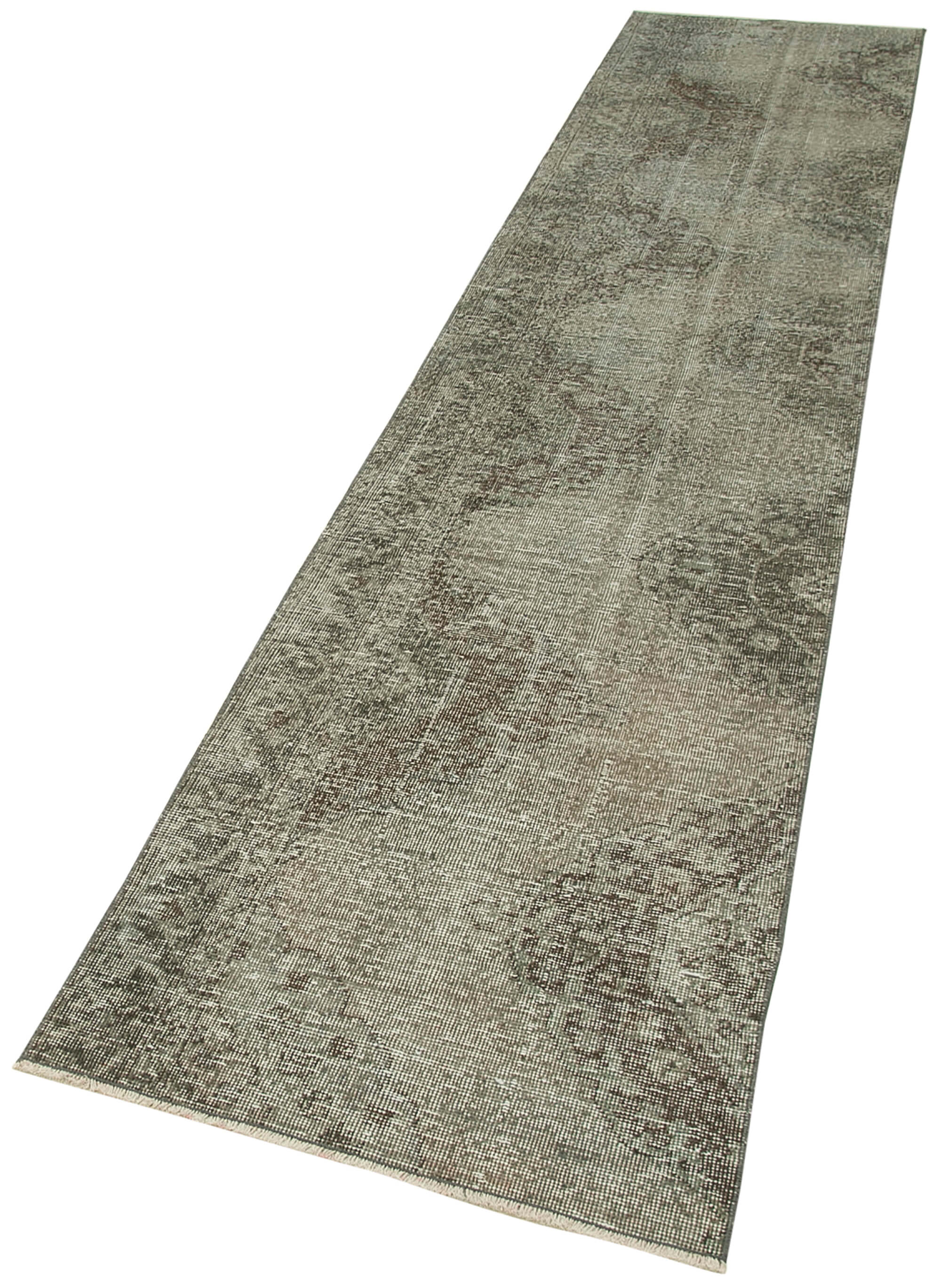 2 x 12 Grey Overdyed Runner Rug - 5132