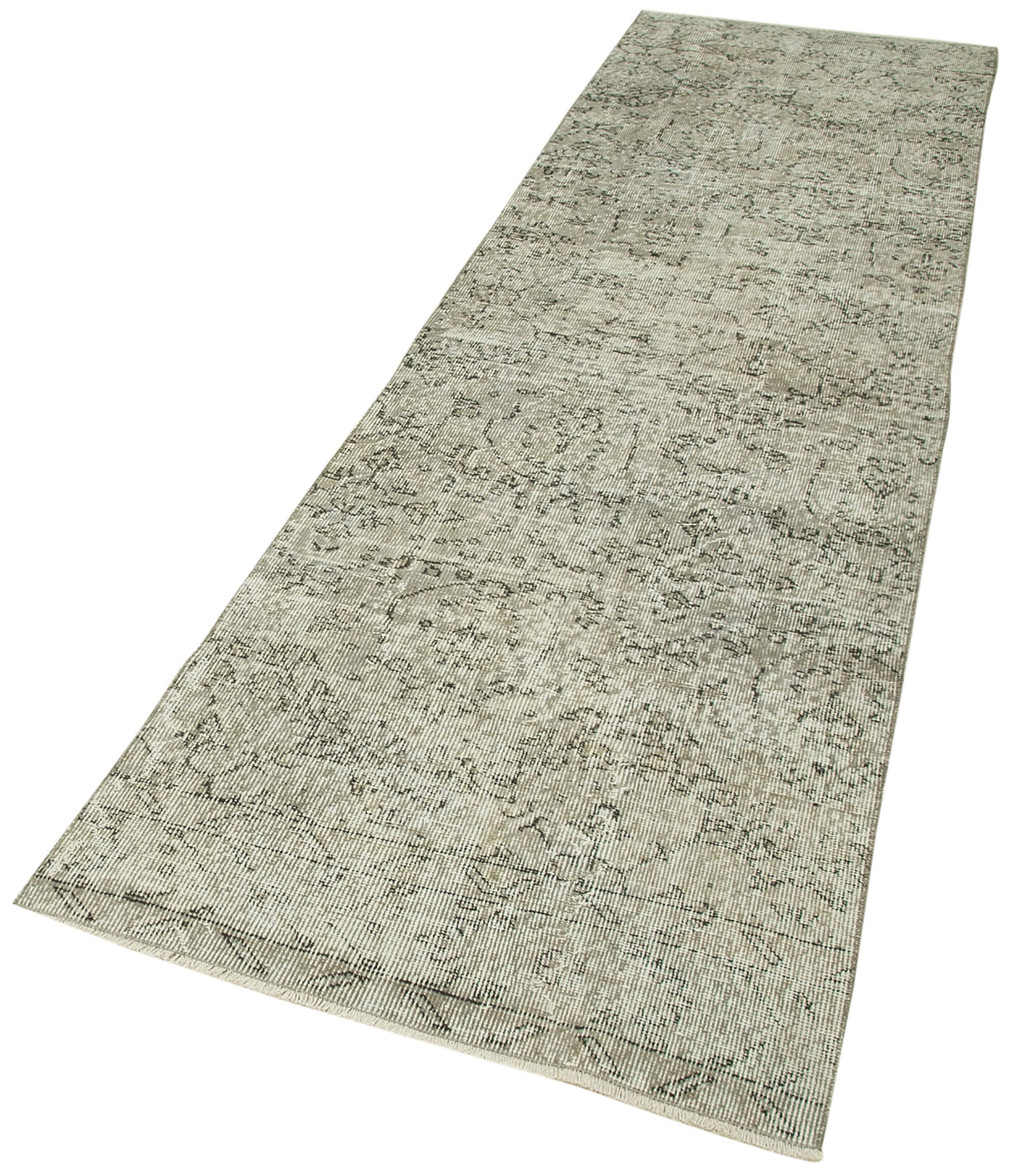 3 x 10 Grey Overdyed Runner Rug - 5133