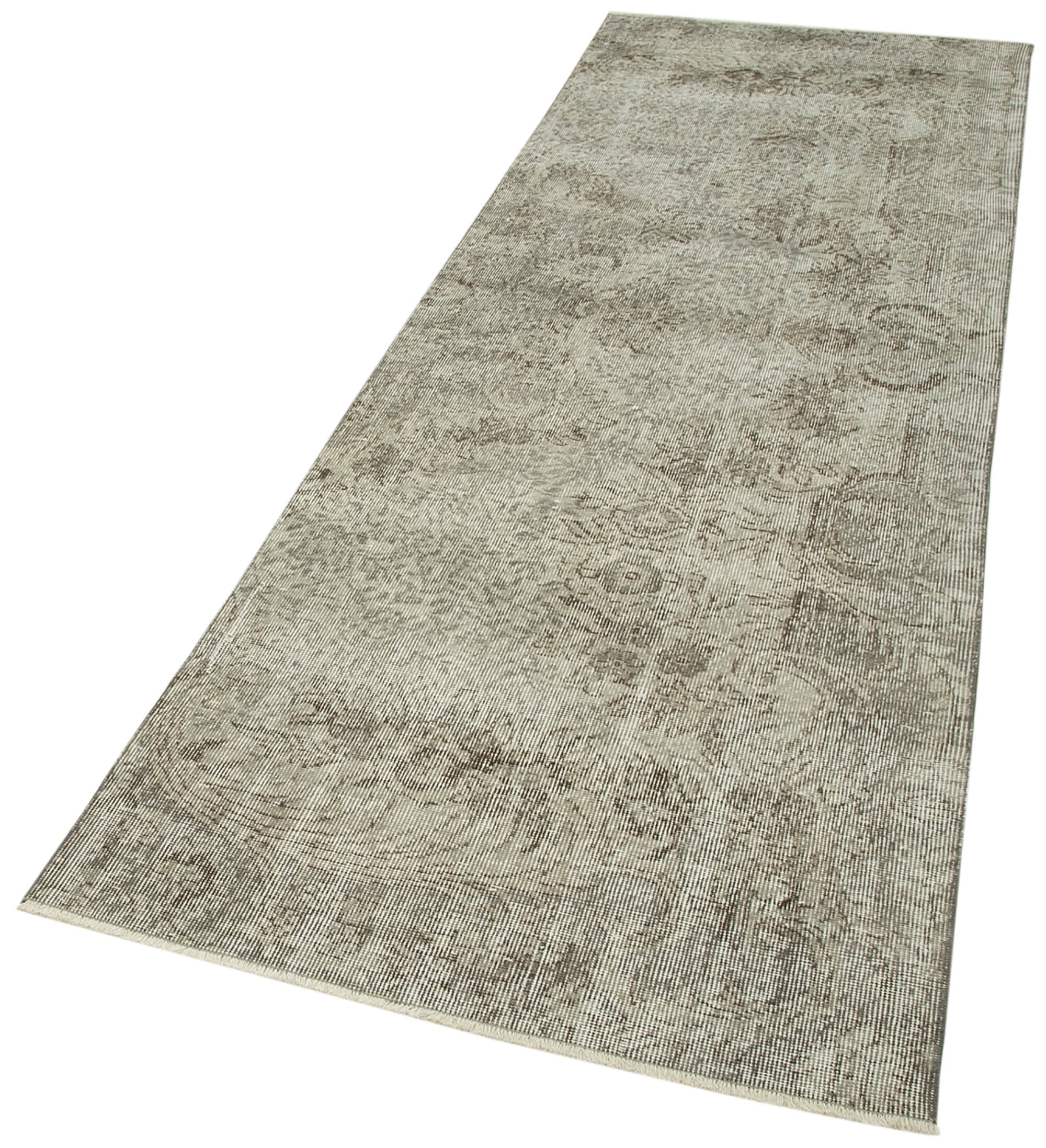 3 x 10 Grey Overdyed Runner Rug - 5134